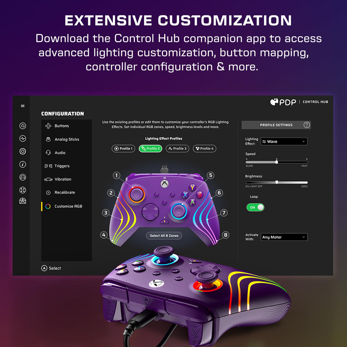 Turtle Beach Afterglow Wave Wired RGB Gaming Controller for XBOX & PC