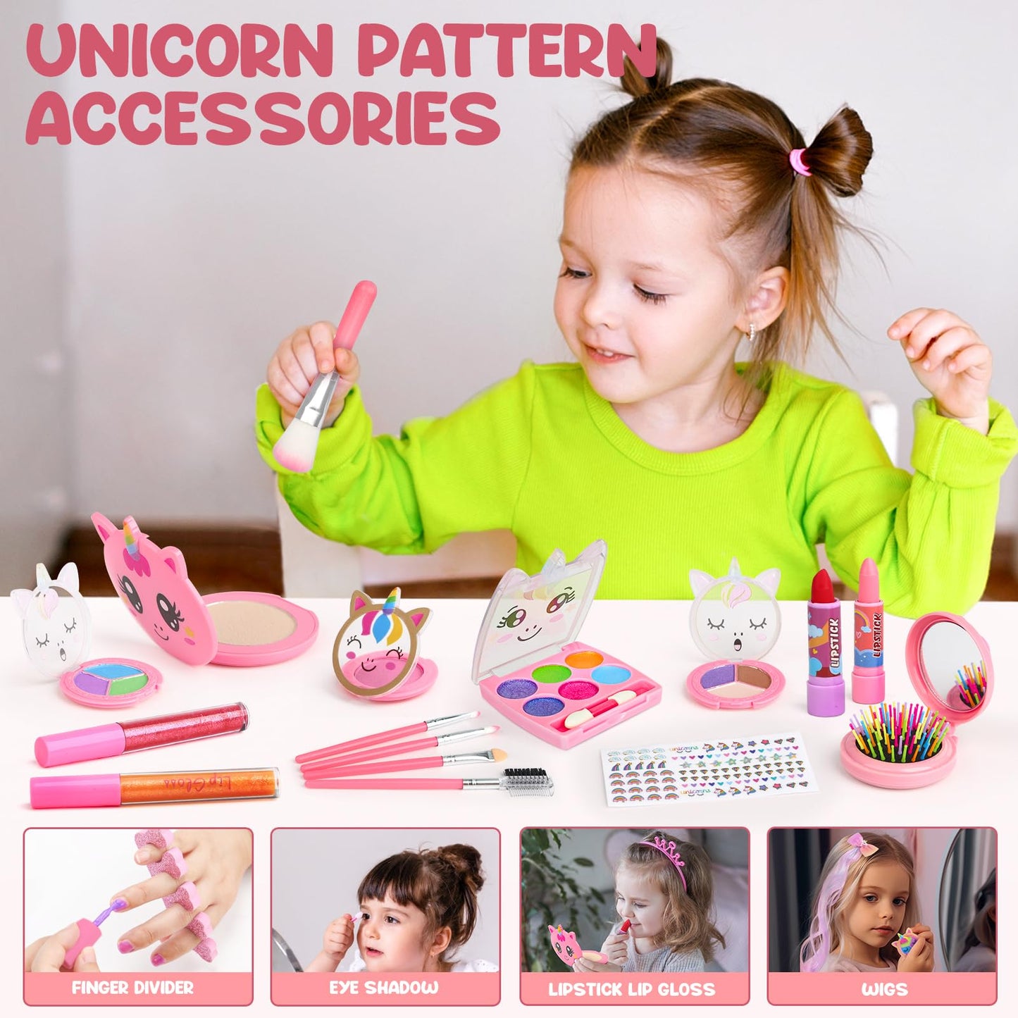 Dreamon Kids Makeup Set for Girls | Washable & Non-Toxic Real Makeup Set | Pretend Play Princess Toys | Christmas Birthday Gifts for Girls Age 5-12