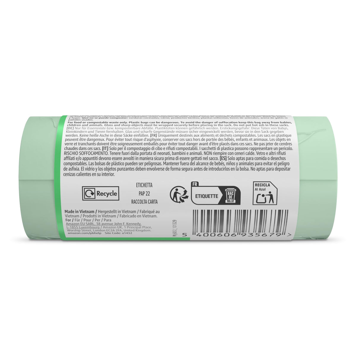 by Amazon Bin Liners with Carry Handles, 25 Litre, Transparent, 30 Count