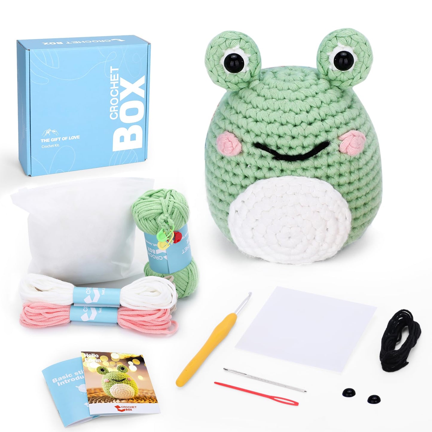 CROCHET BOX Complete Crochet Kit for Beginners - Highland Cow Crochet Kit, Include Video Tutorial, Instruction, Soft Yarn, Birthday Gift for Adults.