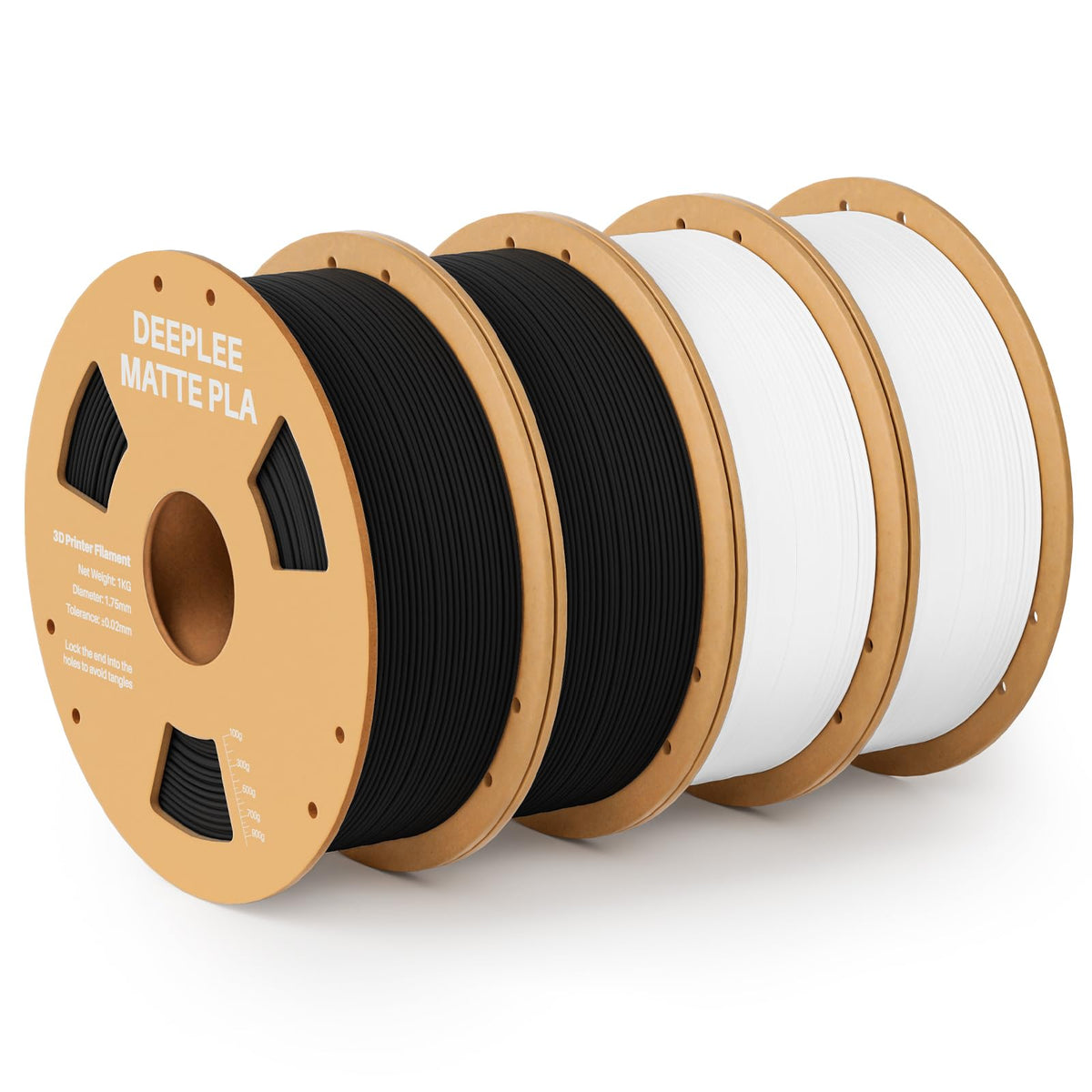 DEEPLEE Matte PLA Filament 1.75mm Matte White 1kg