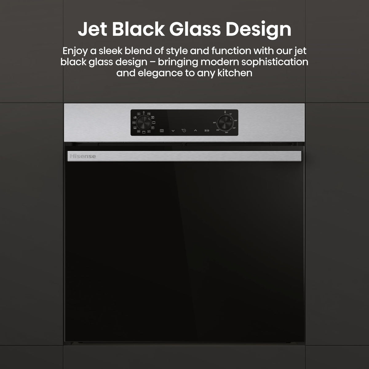 Hisense BI62020ABGUK - Built-in 60L Electric Single Oven - Black - 530x595x595 mm (DxWxH) - A Rated, Extra Large