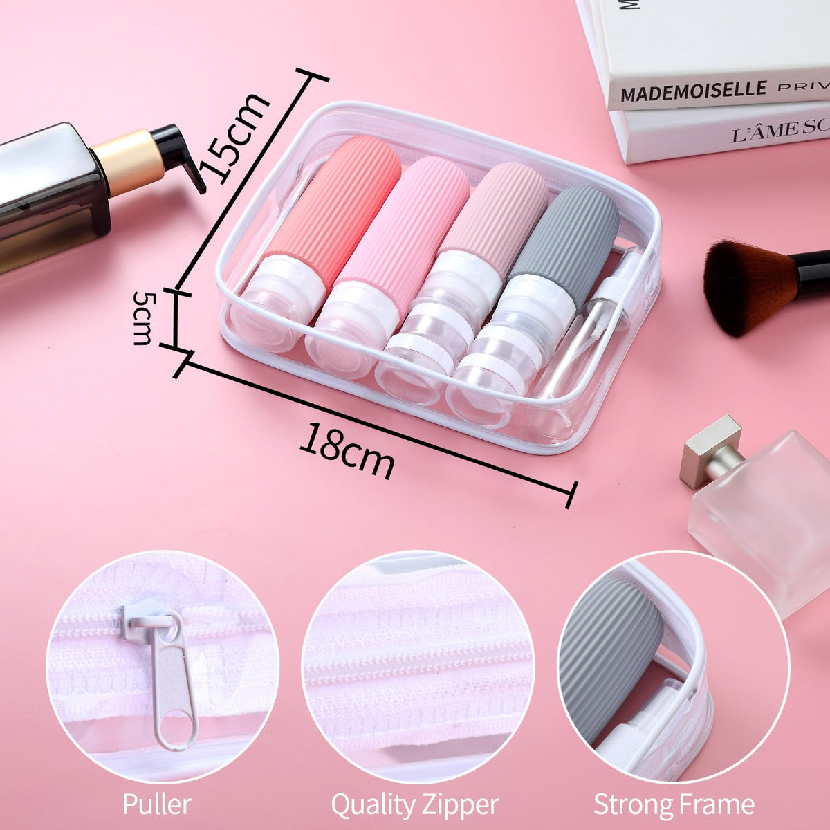 Mrsdry Travel Bottles for Toiletries, 16 Pack Silicone Travel Bottles Set, Leakproof Travel Size Toiletries, BPA Free Travels Containers for Toiletries, Traveler Accessories for Shampoo Conditioner