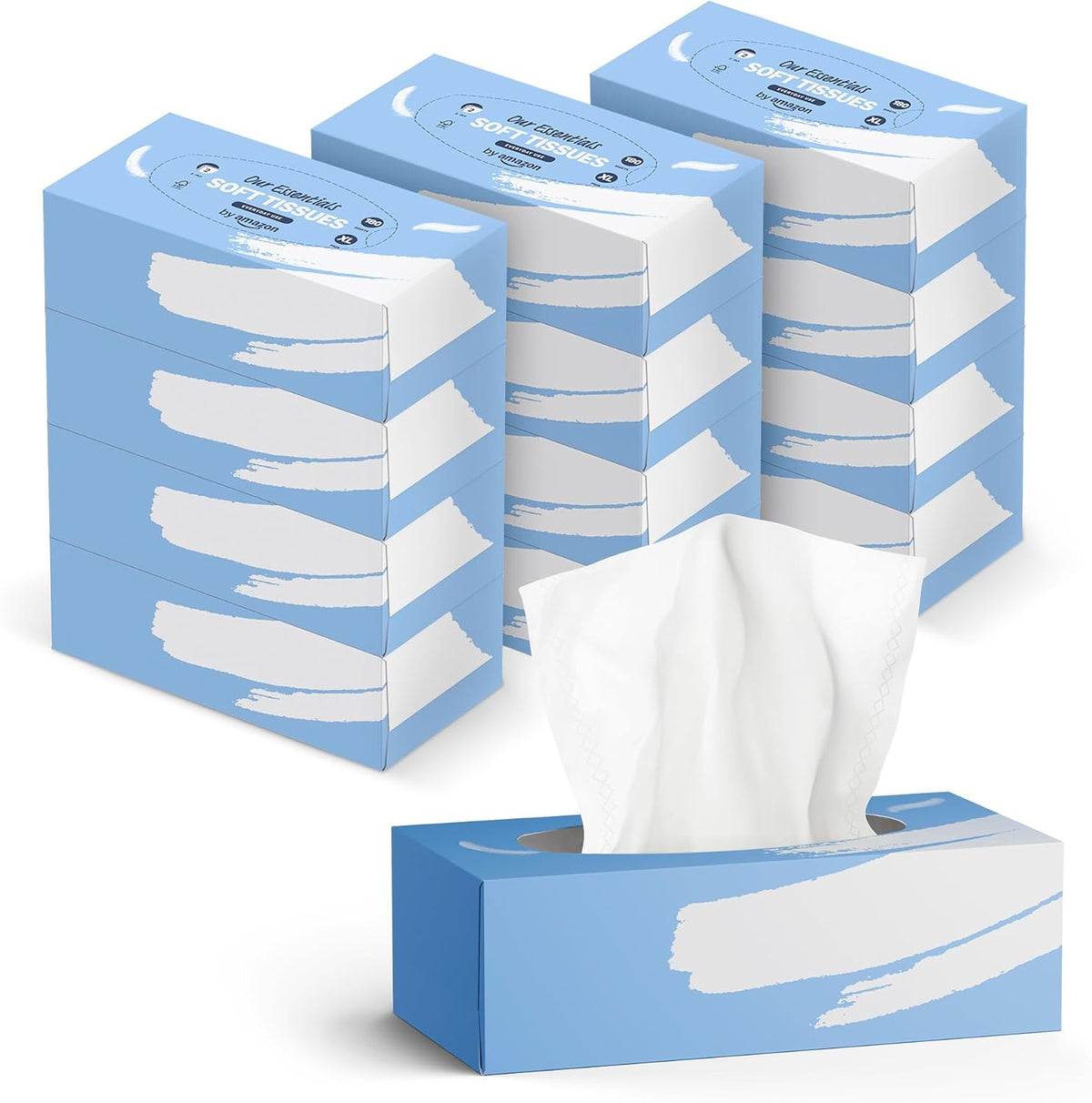 by Amazon Facial Tissues 2 ply, 180 Sheets 12 Pack