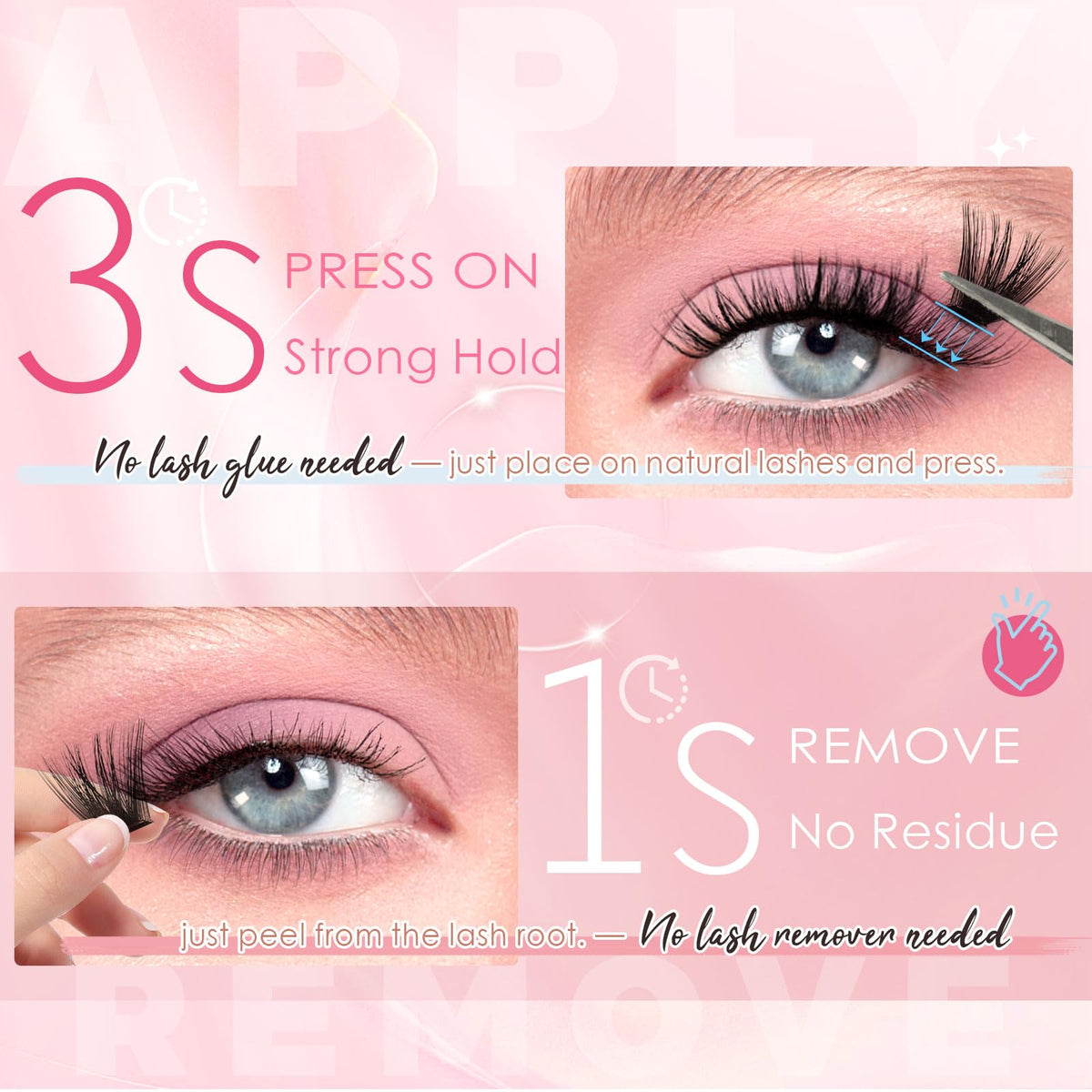 Sixstarhair Individual Eyelashes Kit Lash Clusters with Glue and Remover