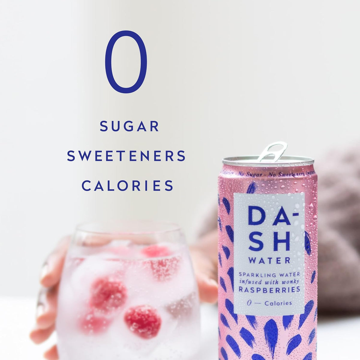 DASH Water Raspberry - 12 x Raspberry Flavoured Sparkling Spring Water - NO Sugar, NO Sweetener, NO Calories - Infused with Wonky Fruit (12 x 330ml cans)