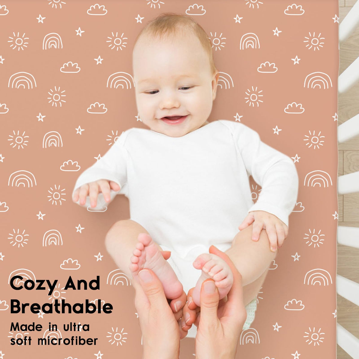 Yoofoss Moses Basket Sheets 41 x 84 cm, Fitted Soft & Breathable Microfiber Pram Sheet for Newborn Baby Boy and Girl, Crib Bassinet Mattress Protector Snuzpod Bedside 2 Pack