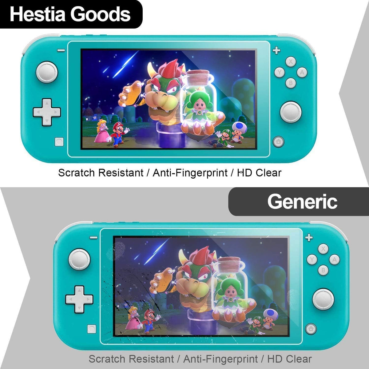 daydayup [3 Pack] Screen Protector Tempered Glass for Nintendo Switch - Hestia Goods Transparent HD Clear Anti-Scratch Screen Protector for Nintendo Switch