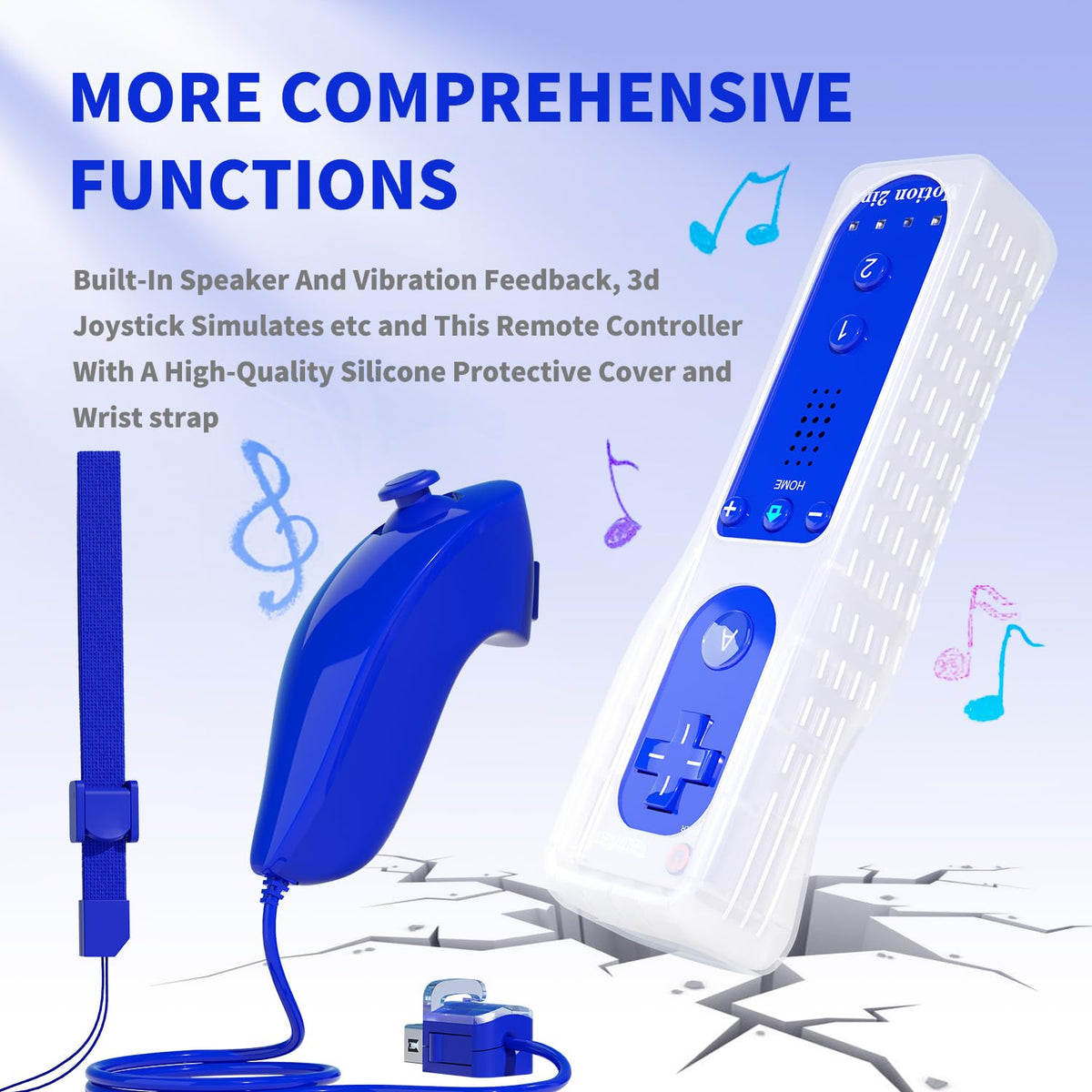TechKen 2-Pack Wii Remote Plus with Built-in MotionPlus gyroscope, Compatible with all original Wii Remote accessories, Wii Controller for Wii/Wii U