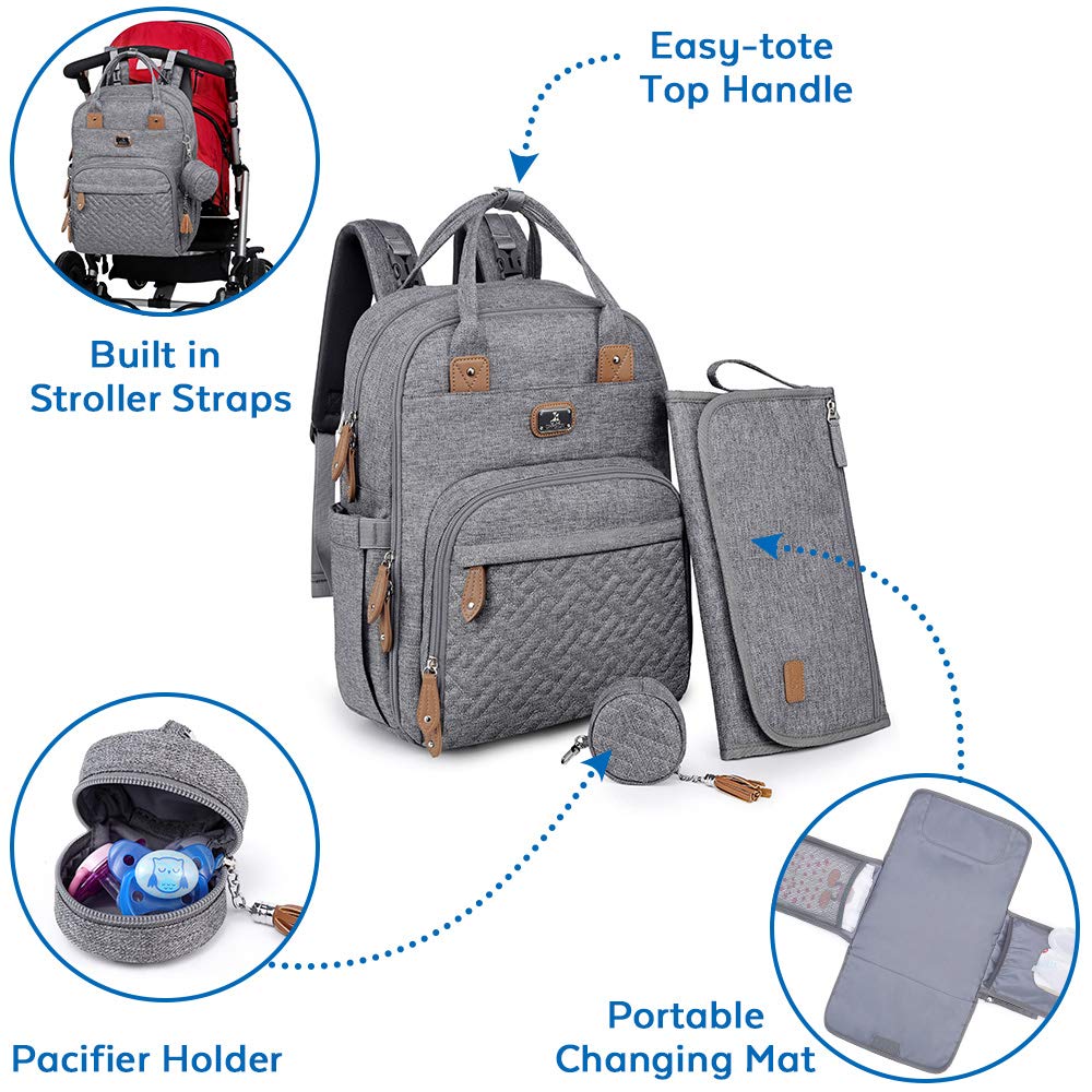 Dikaslon Baby Changing Bags Backpack, Large Baby Bag, 19 Pockets, Outdoors