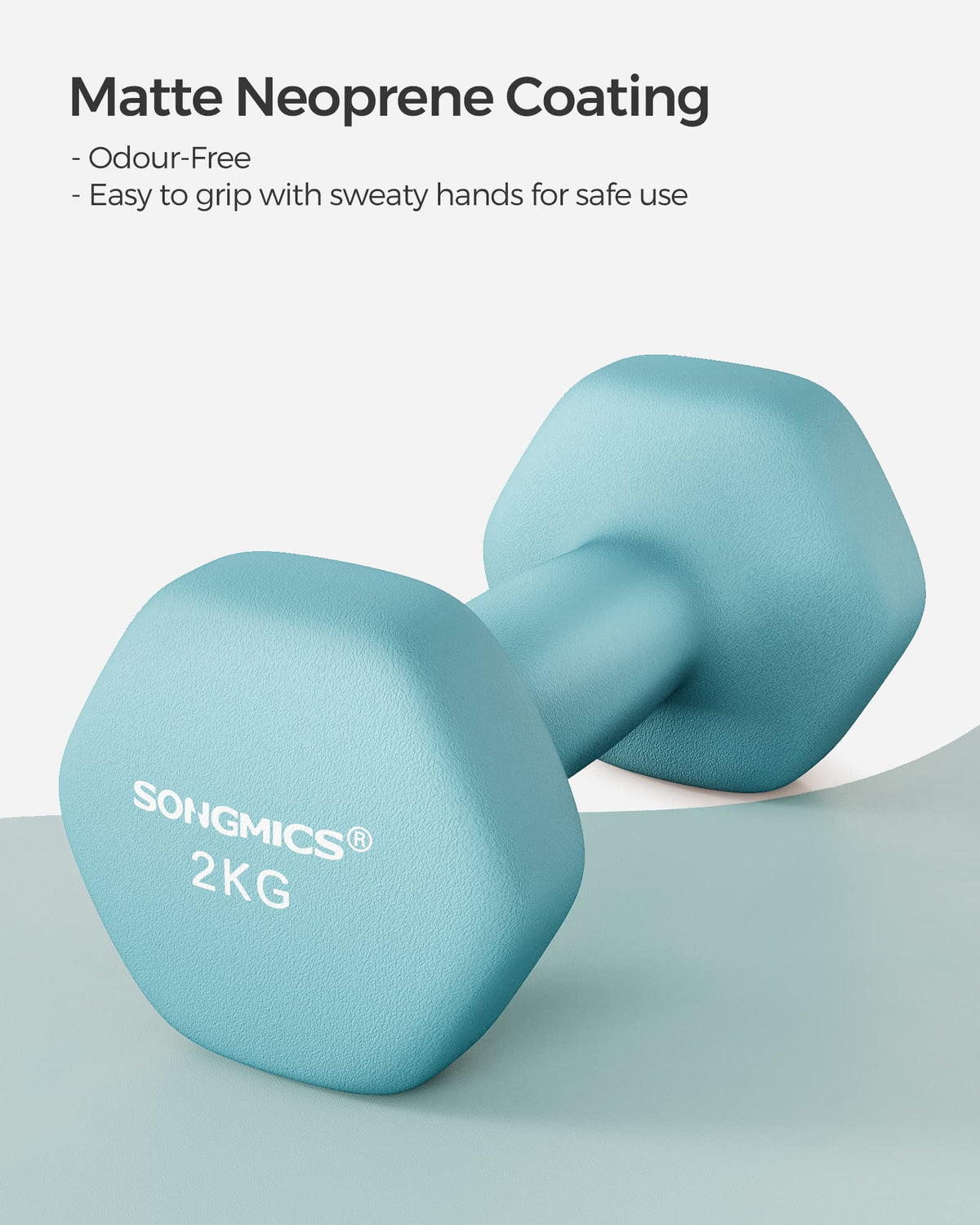 SONGMICS Set of 2 Hex Dumbbells with Neoprene Coating for Strength Training, Fitness, Home Workout
