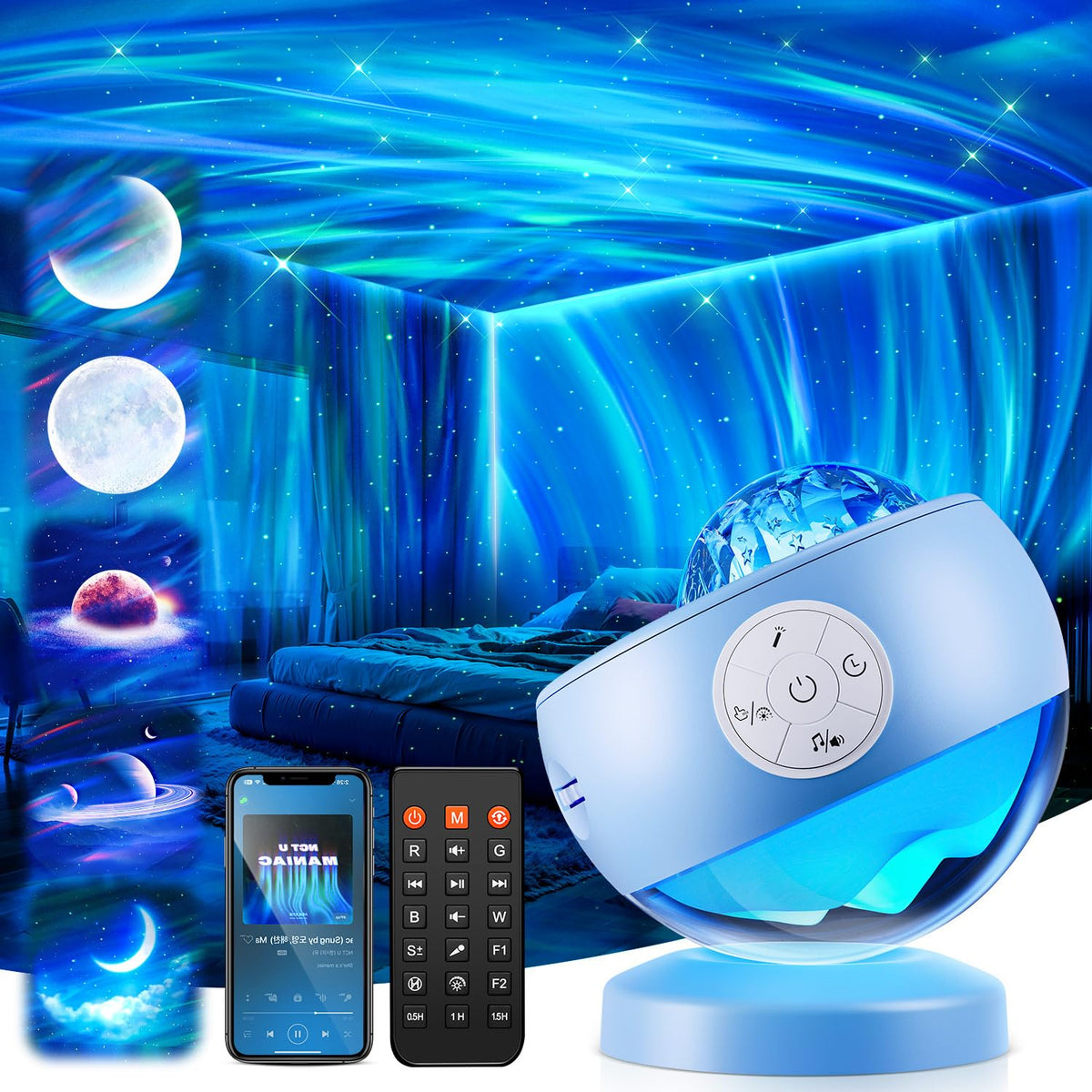 OneFire Galaxy Projector 16 Color Teenage Girl Gifts 5 Films Star Projector
