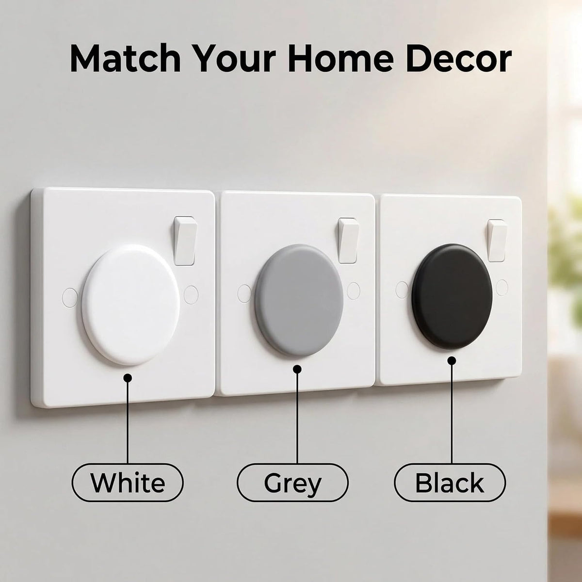 Baby Safety Socket Covers 10 Pack, Child Proof 3-Pin UK Plug Protectors, BPA-Free Socket Guards for Home Indoor, Easy to Install White