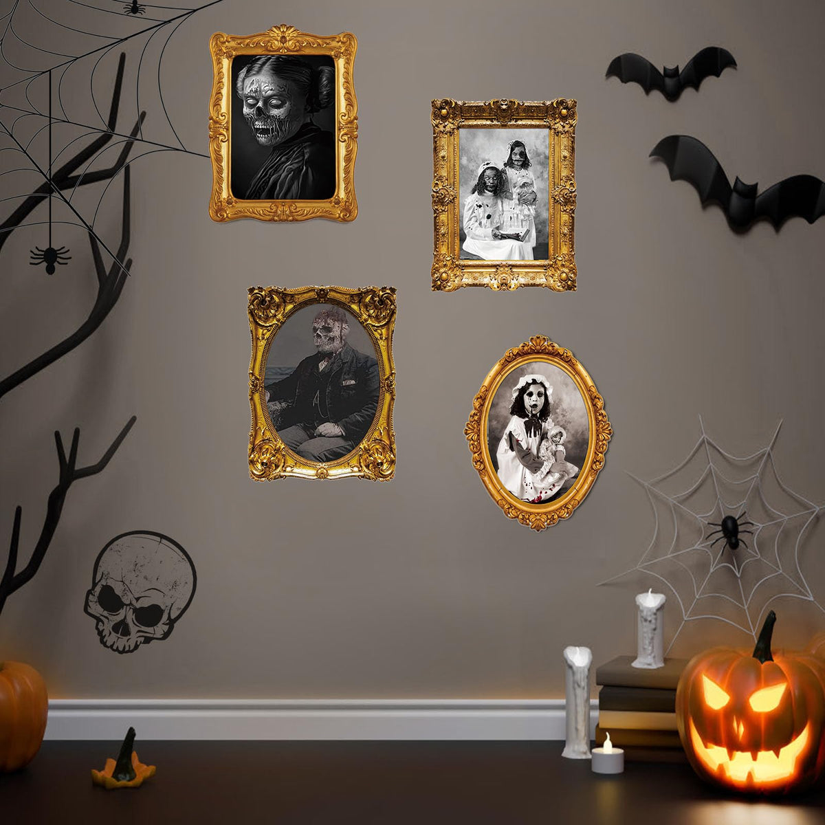 ECGER Halloween Decorations Indoor, Haunted Scary Changing Face Pictures