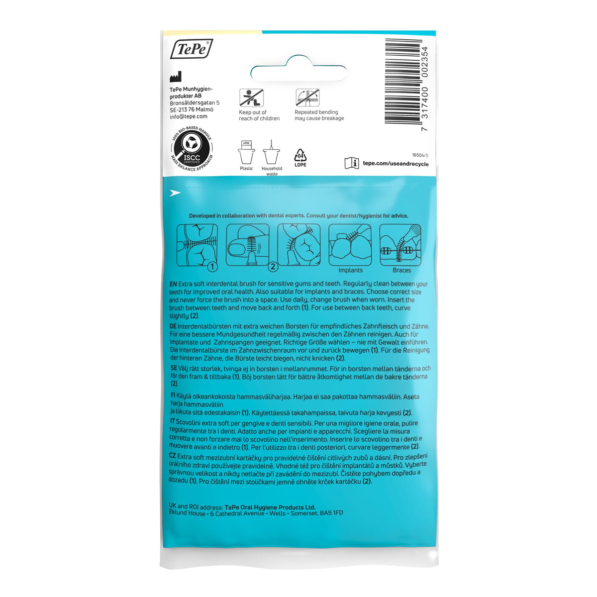 TePe Interdental Brush, Original, Blue, 0.6mm/ISO 3, 8pcs