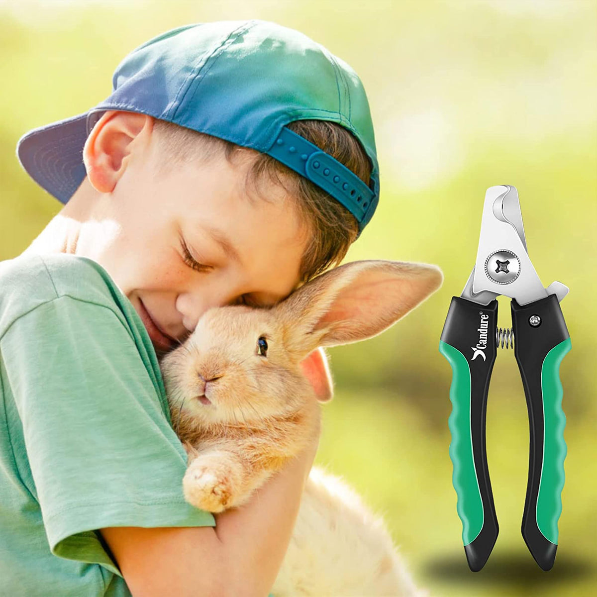 Candure Dog Nail Clippers for Large, Medium and Small Breed Professional Pet Nail Clipper Suitable for Cats, Rabbits and Guinea Pigs with Safety Lock (All Size Pets, Dark Blue)