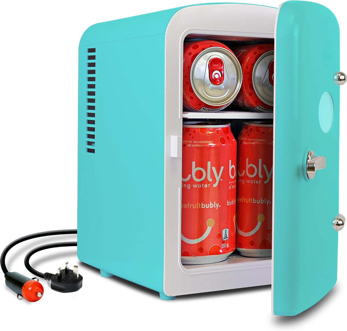 Koolatron Retro Mini Fridge For Bedrooms 12V Portable Cooler Refrigerator 4L Small 6 Can Table Top Quiet Mini Fridges For Skincare Food Drinks Kids Home Car & Travel Black