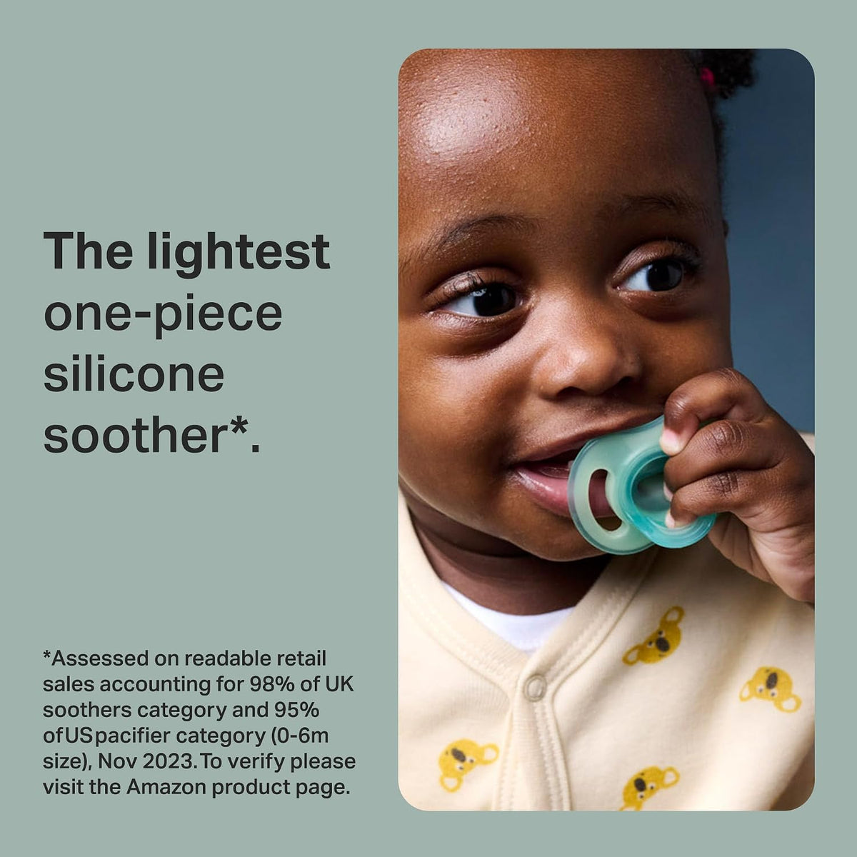 Tommee Tippee Ultra-Light StayPut Night Glow Dummy 6-18m Pack of 2