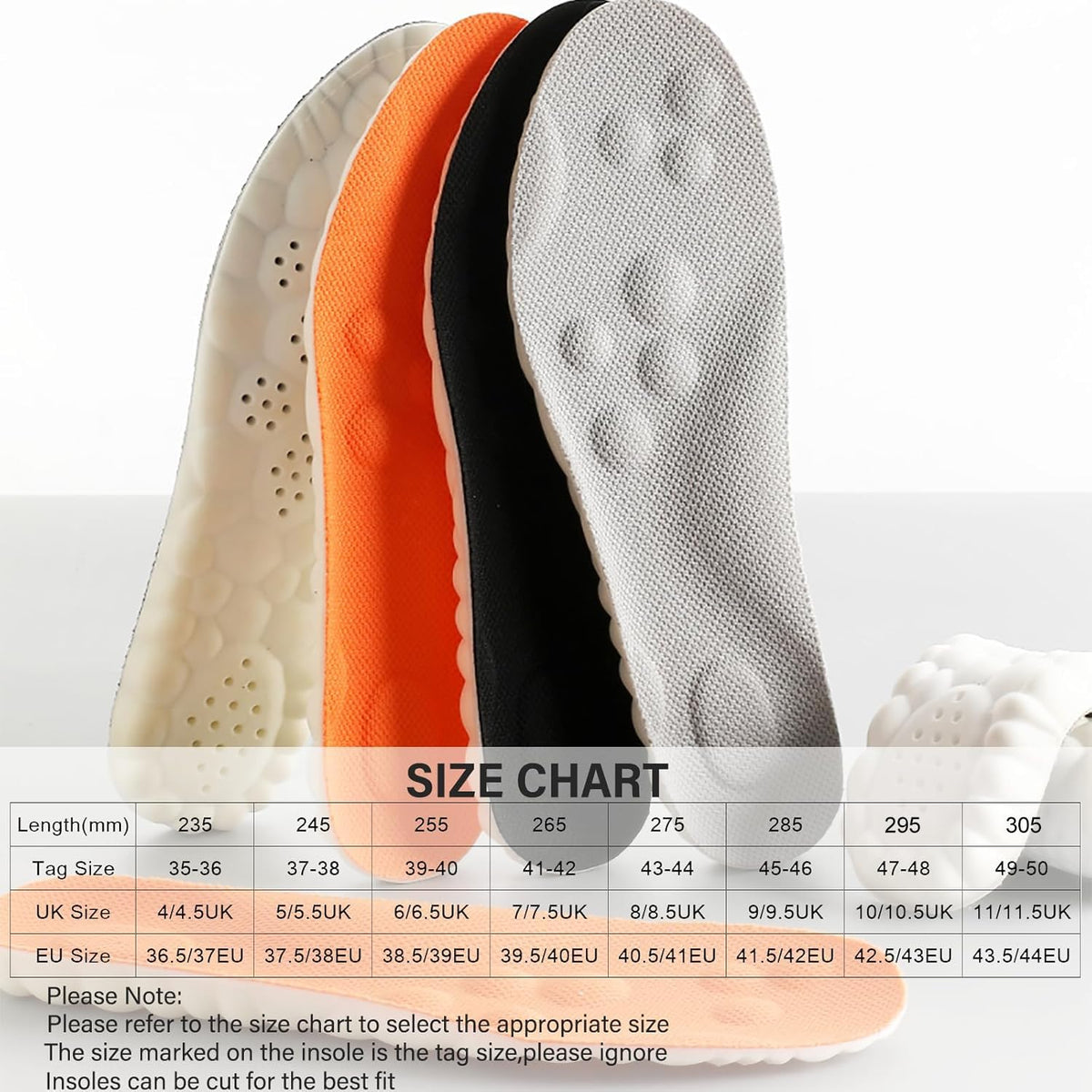 Memory Foam Insoles with Arch Support for Women Men,Comfort Massage Insoles Replacement Shoe Inserts for Trainers Sneakers Sports Shoes Work Boots,Breathable,Shock Absorption (Sky Blue, 5/5.5UK)