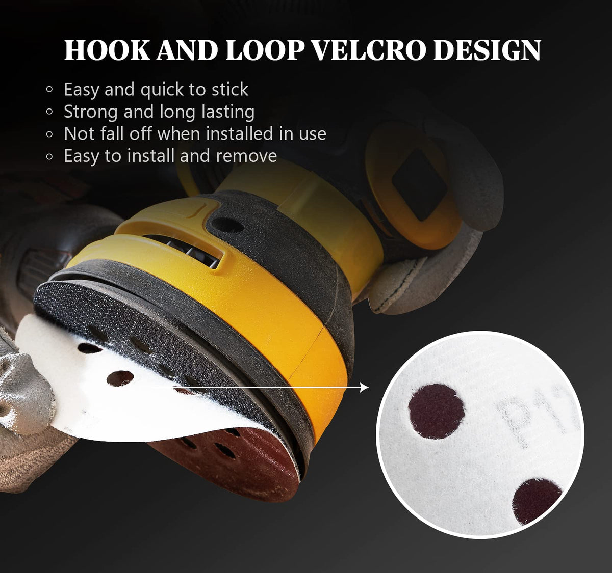 SATC Sanding Discs 150 Grit 110PCS Orbital Sander Discs 125mm Hook and Loop Round Orbital Sander Pads for Sanding