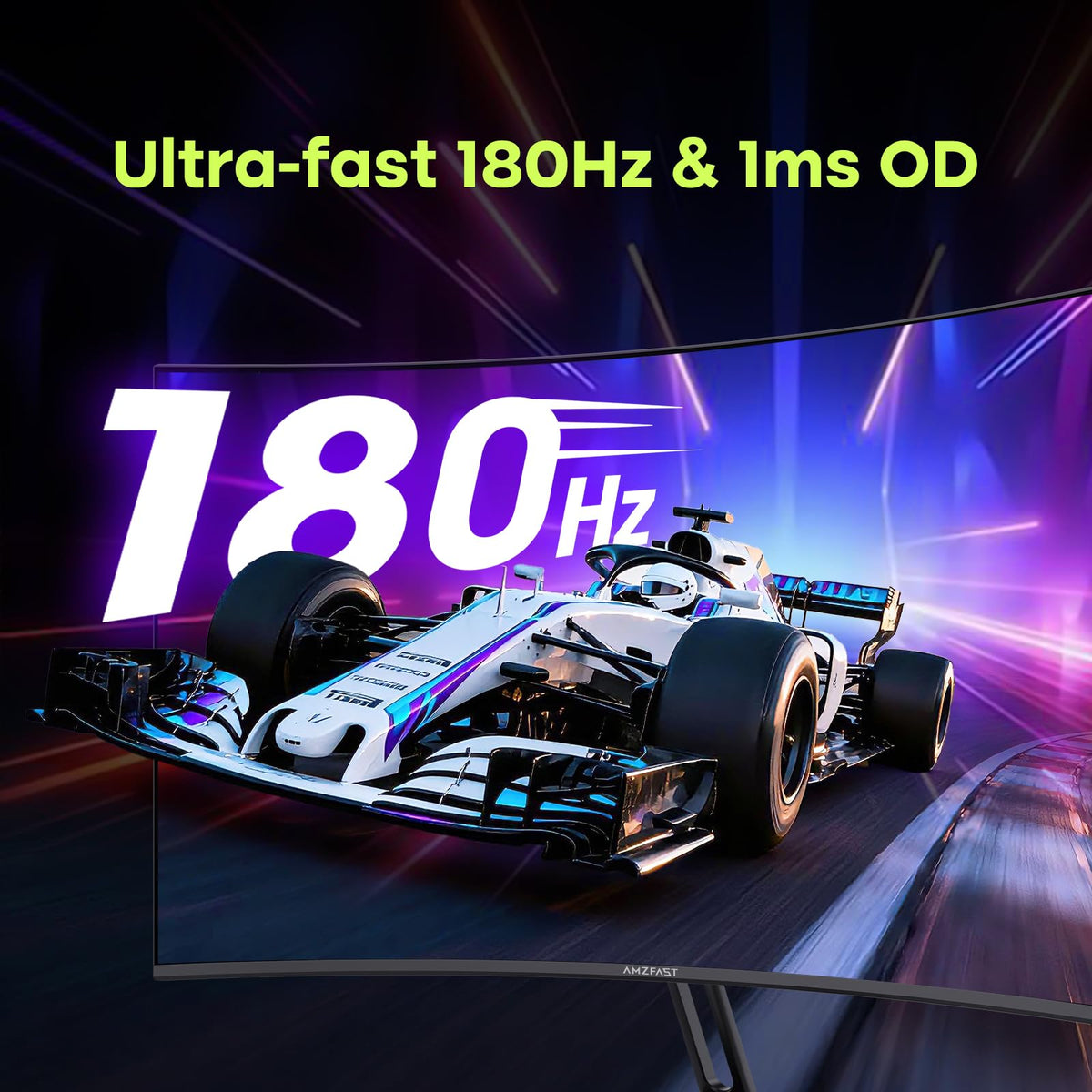 Amzfast 24 Inch 200Hz Gaming Monitor, FHD 1080P Fast IPS, 1ms MPRT, Adaptive Sync, AI-Crosshair, 110% sRGB, HDR, Low Blue Light, HDMI2.0&DP1.4, VESA75x75mm for PC Desktop Laptop PS5 Xbox, G24X1W
