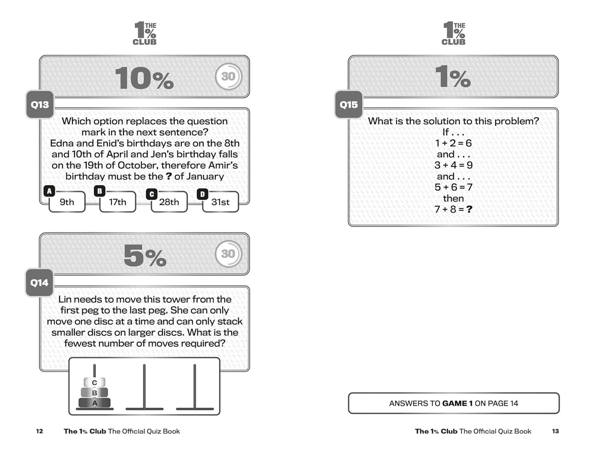 The 1% Club Book 1: THE BESTSELLING QUIZ BOOK - the perfect gift for all quiz and puzzle fans