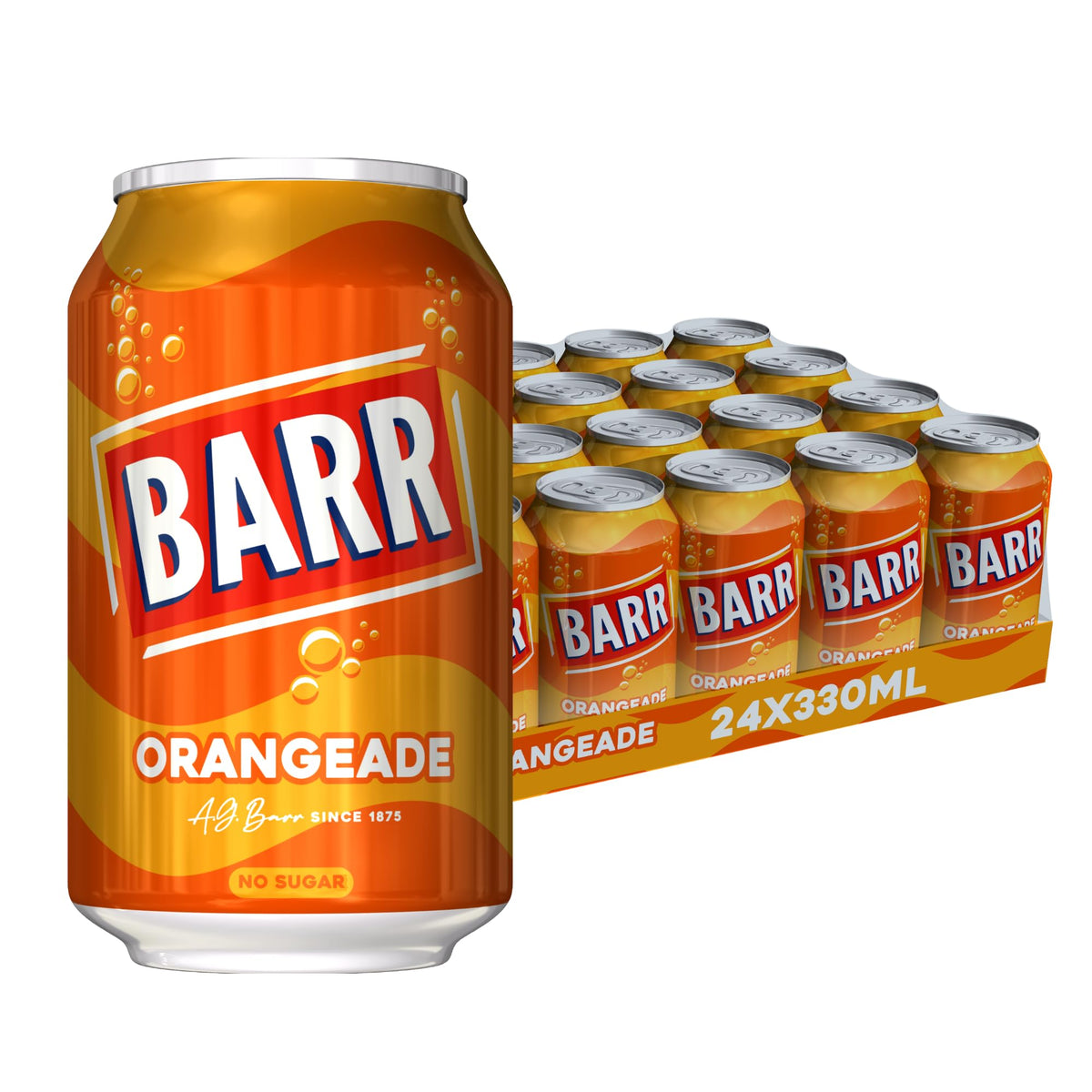 Barr Cream Soda Zero Sugar Sparkling Soft Drink, 24 Pack, 330ml Cans