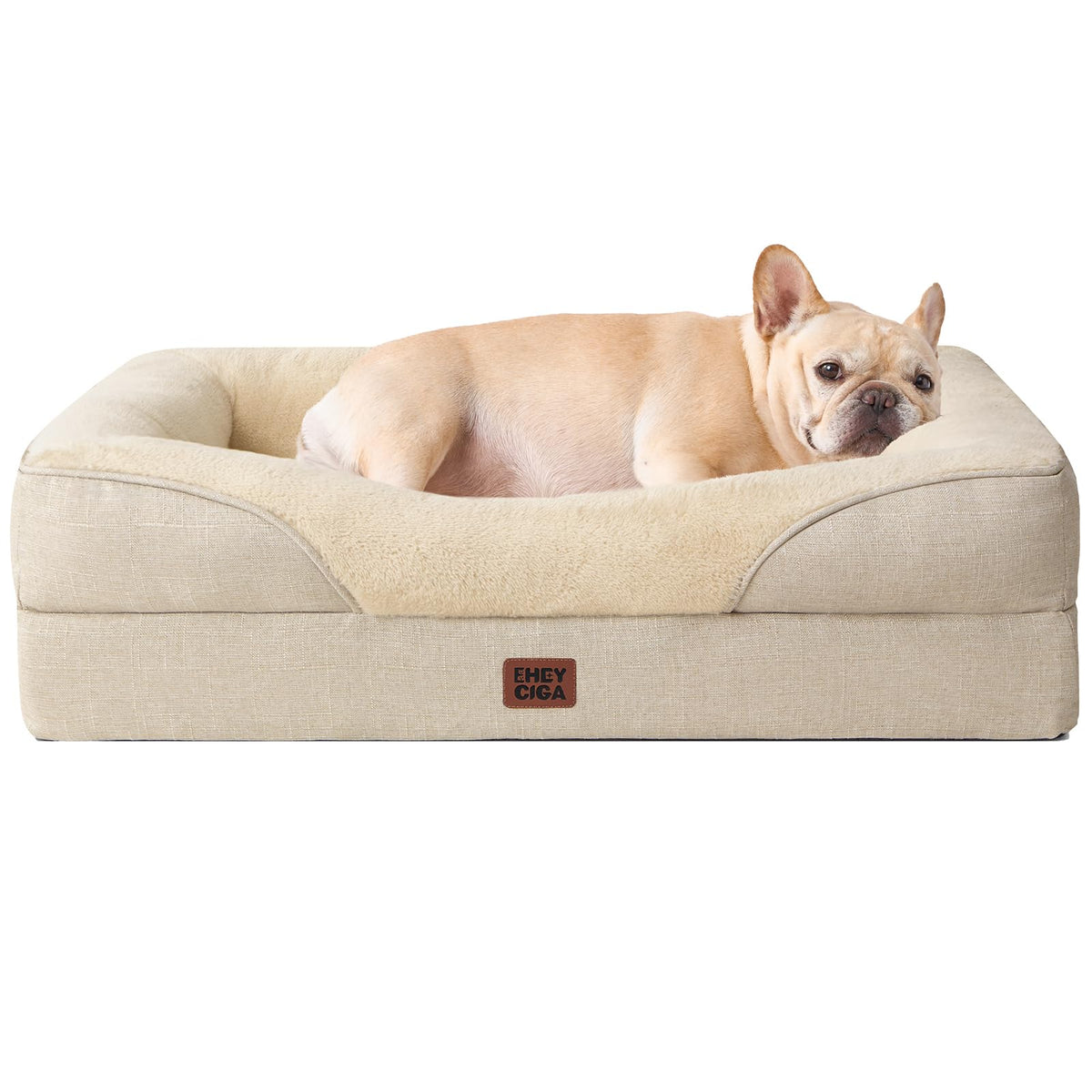 EHEYCIGA Memory Foam Orthopedic Dog Beds Large, 91x68x17cm, Dark Grey