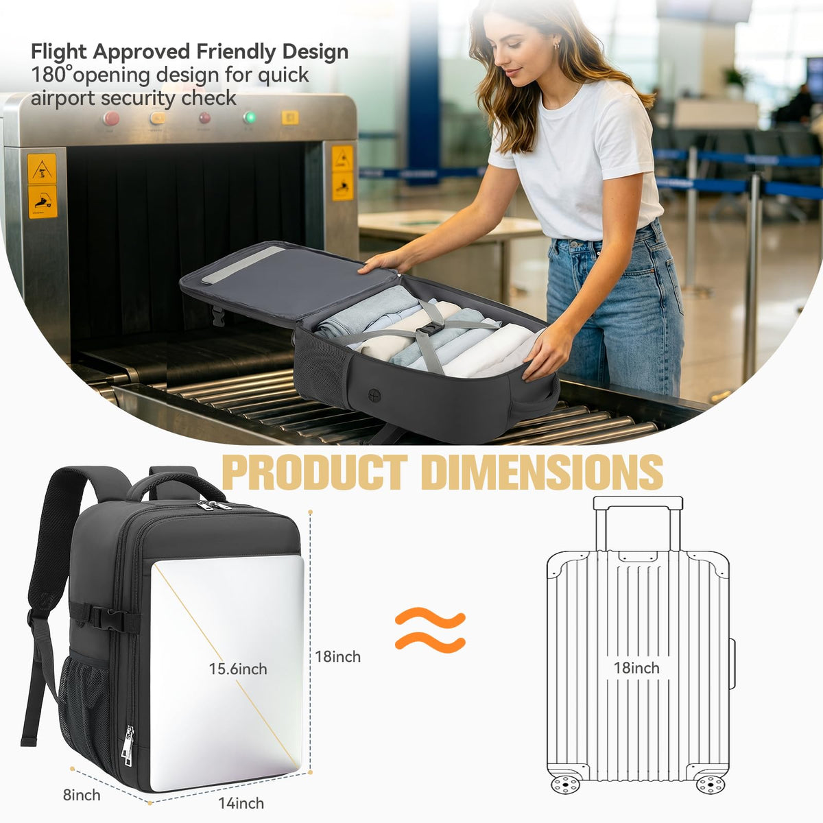 Lossga Ryanair Cabin Bags 40x30x20 Underseat Carry-ons Travel Backpack (Pack of 2)