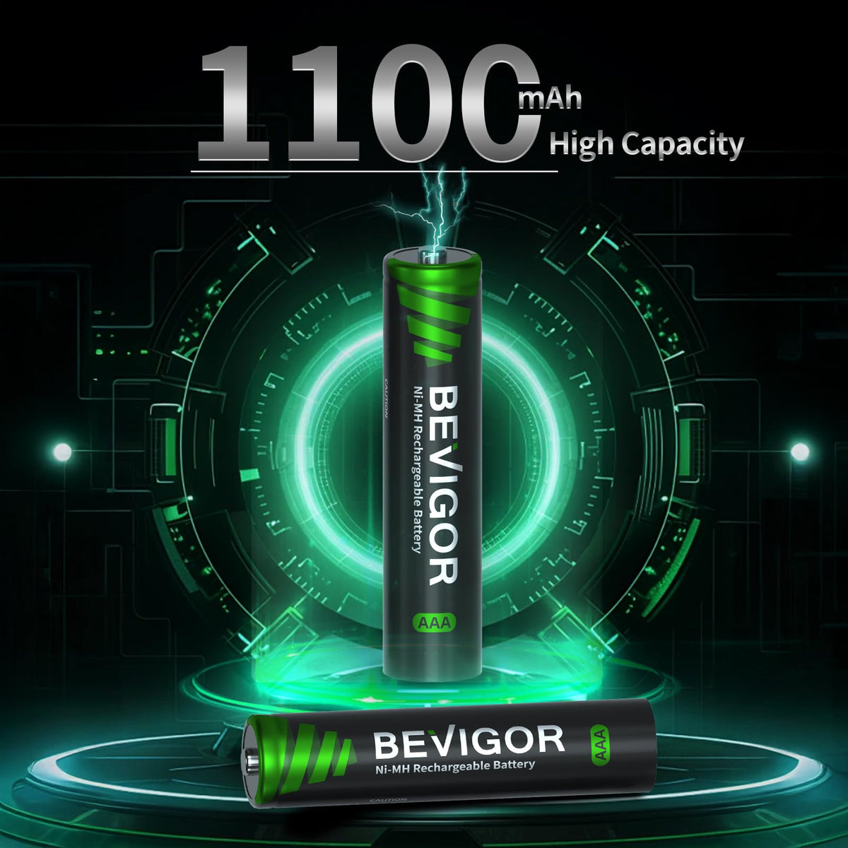BEVIGOR AA Rechargeable Batteries 8 Pack, 1500 Cycles 2800mAh 1.2V High Capacity AA Ni-MH Rechargeable Batteries, Precharged