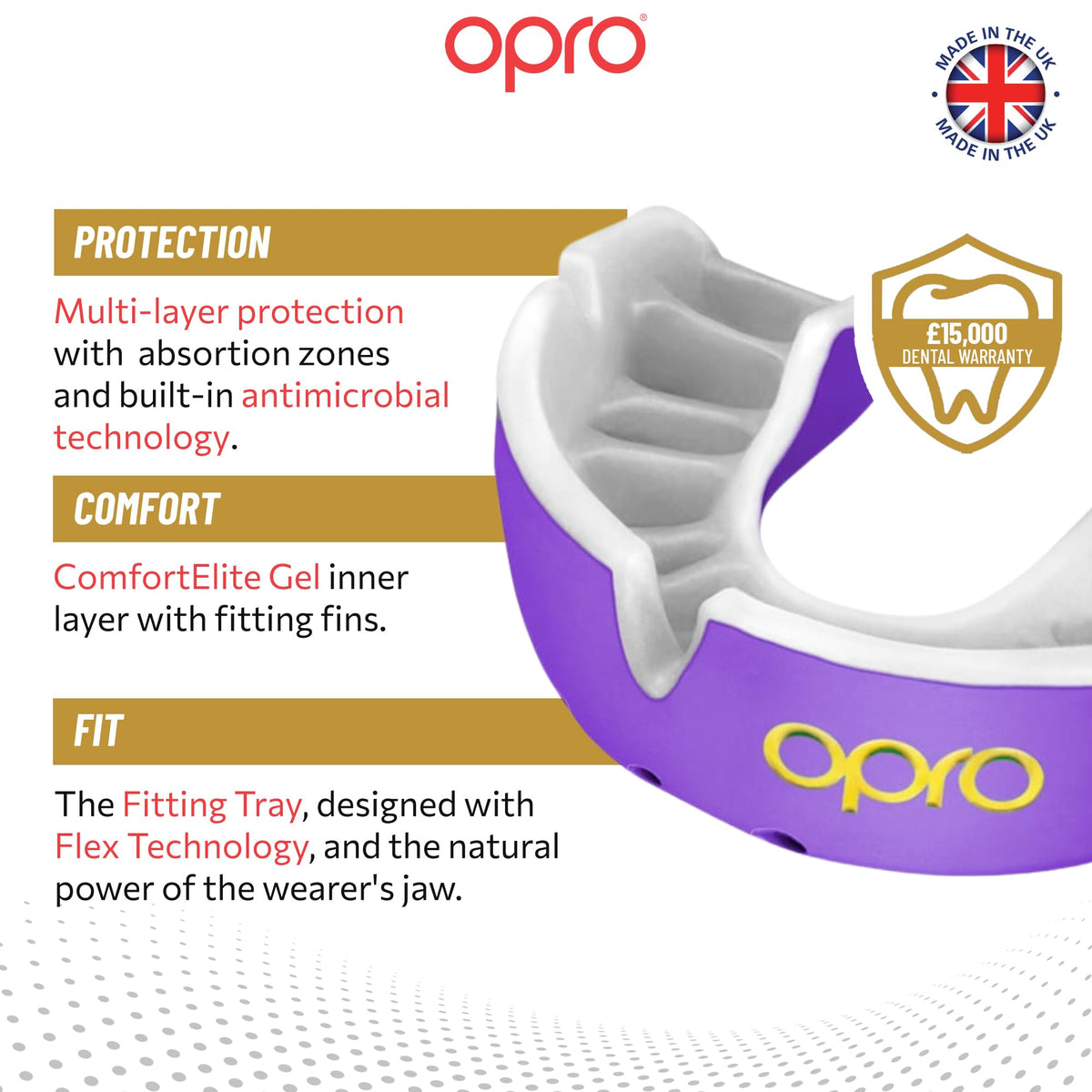 OPRO Gold Level Sports Mouthguard, Premium Fit Adult & Kids