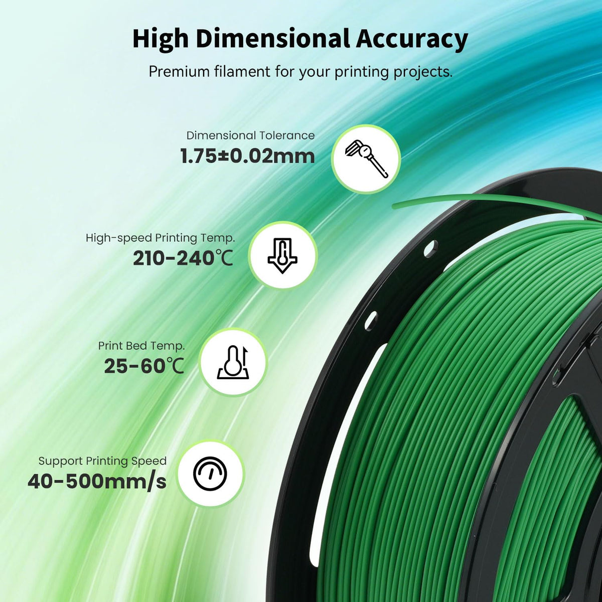 FLASHFORGE 3D Printer Filament, PLA PRO Filament 1.75mm, 1KG Spool (2.2lbs), Dimensional Accuracy +/- 0.02mm for FDM 3D Printers, Better Tenacity & No Knotting (White)