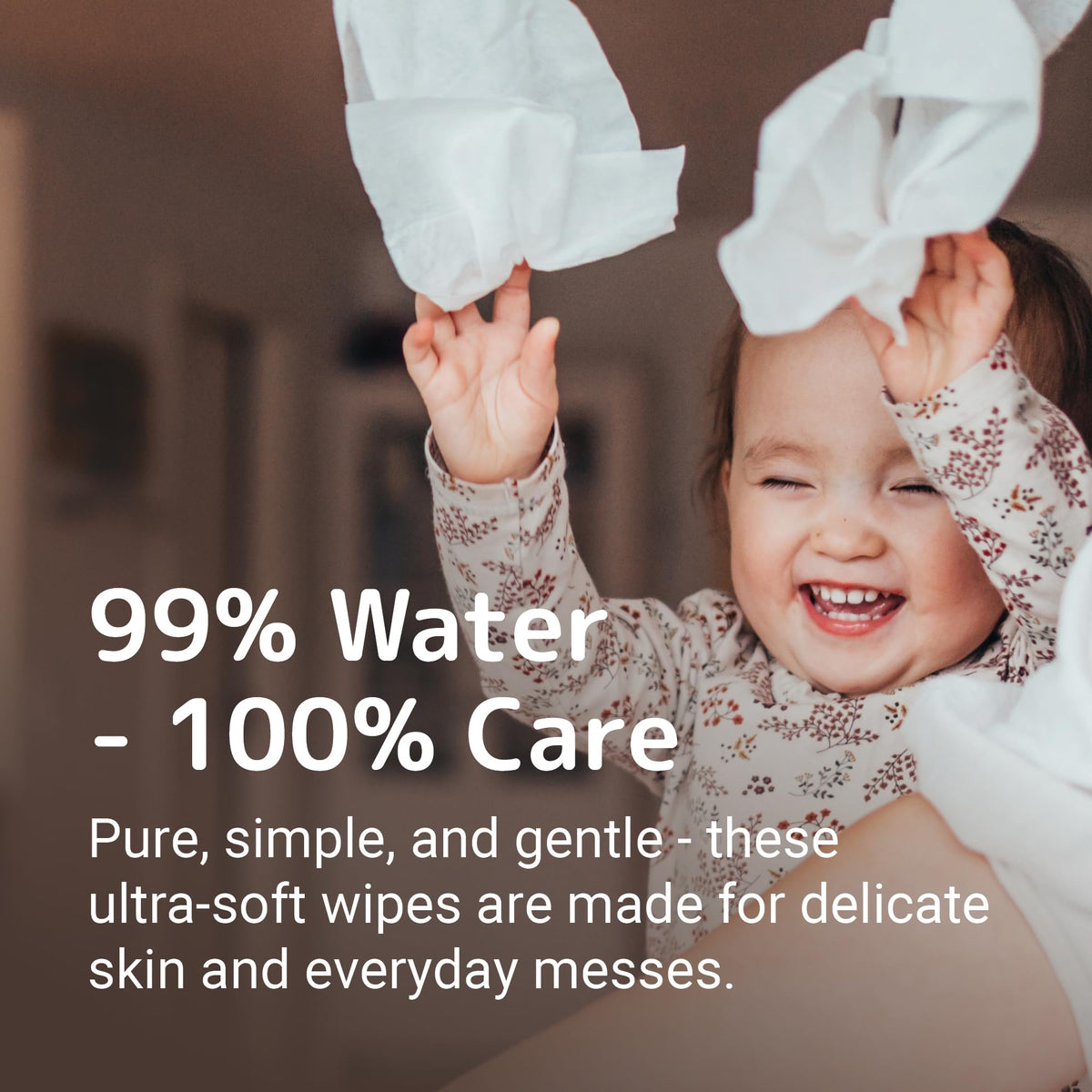 Bambo Nature Aqua Wet Wipes, 1 Pack (52 Wipes), 99% Water, Sensitive Skin Safe, Extra Soft Baby Wipes with 100% Veocel Viscose, Irritation Free for Delicate Skin, Fragrance Free, Ideal for Daily Use