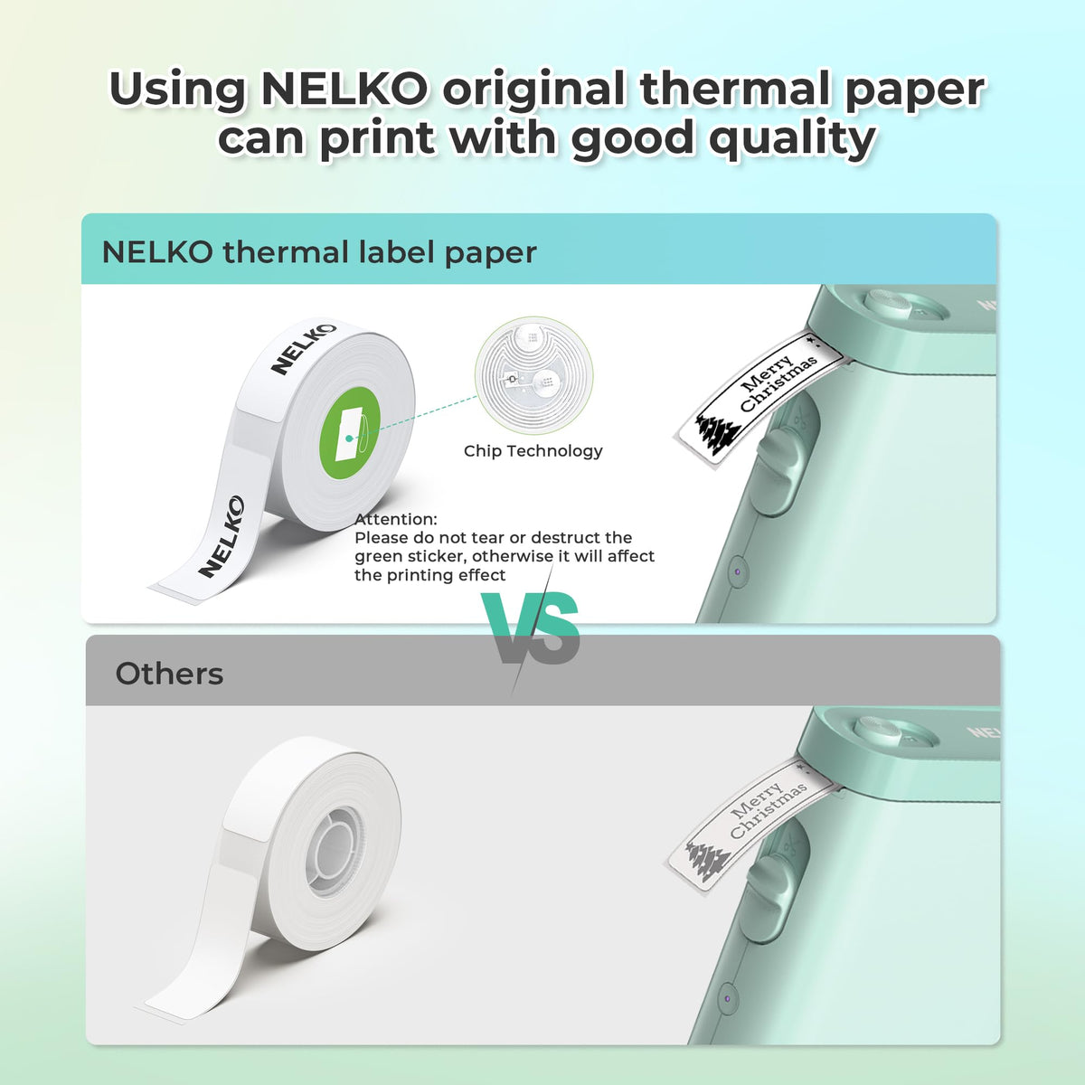 Nelko Label Maker P21 Portable Bluetooth Sticker Printer with Tape, Black