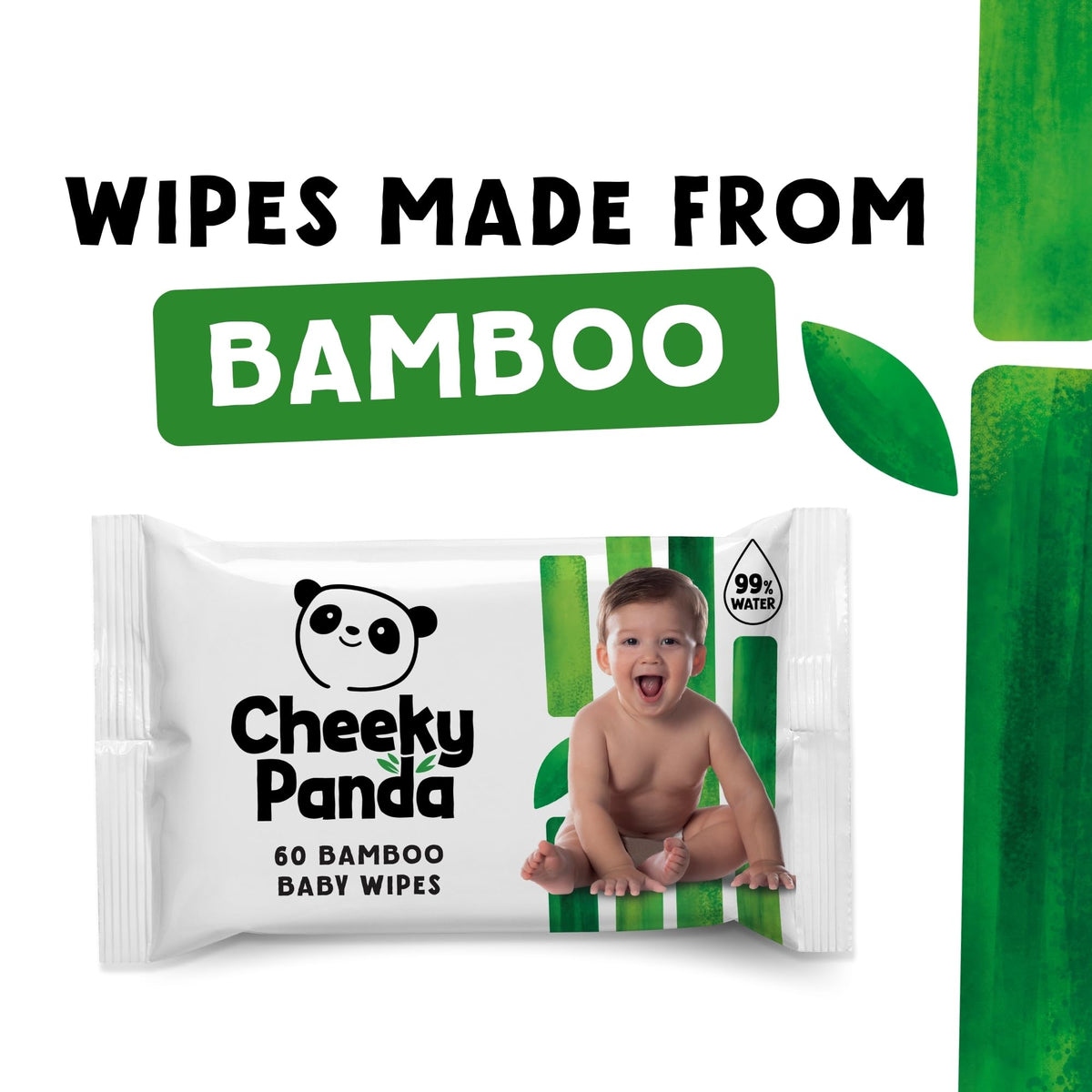 The Cheeky Panda Bamboo Biodegradable Baby Wipes Multipack | 99% Purified Water, Suitable for Sensitive Skin | Dermatologically Tested