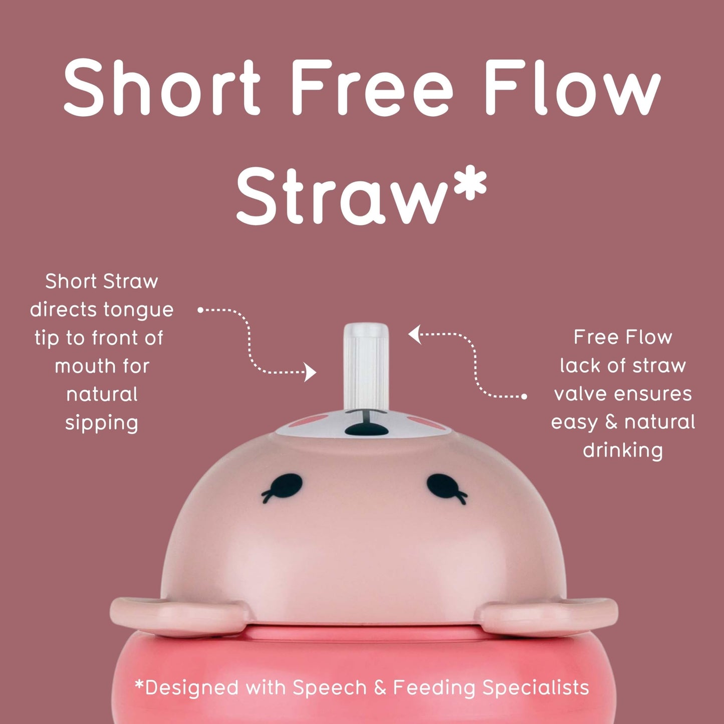TUM TUM Tippy Up Free Flow Sippy Cup (No Valve), Sippy Cup for Toddlers, 200ml, BPA Free (Betsy Bear S3)