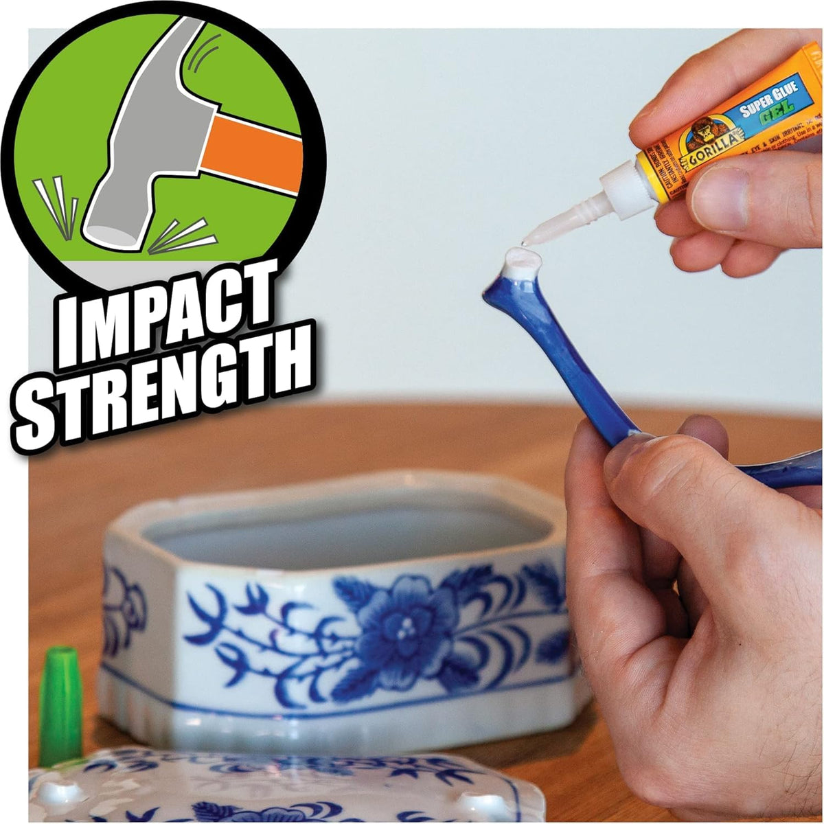 Gorilla Super Glue, 15g – All Purpose, Impact Tough & Fast Setting with Anti-Clog Cap Ideal for Metal, Ceramics, Leather & More