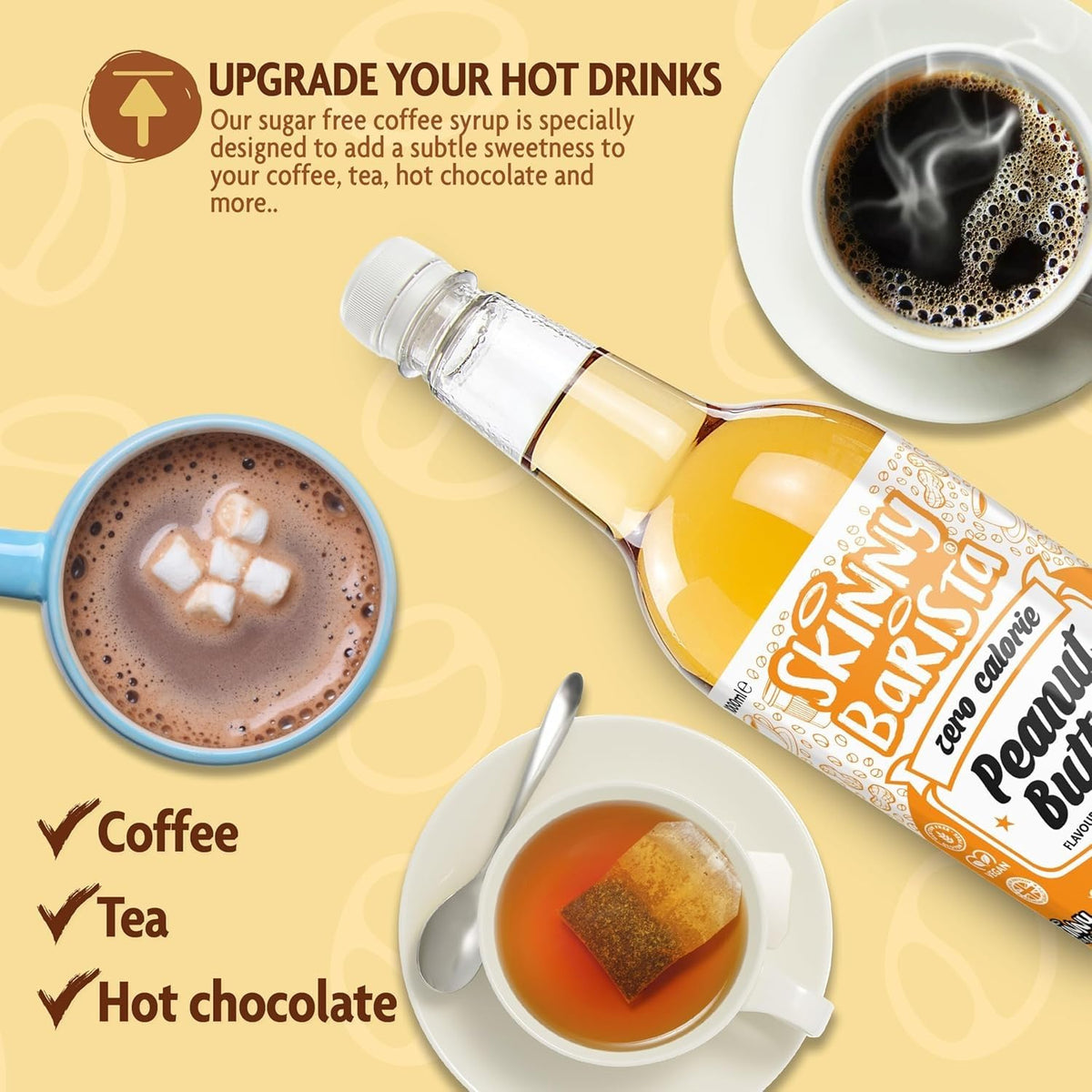 Skinny Food Co Butterscotch Syrup Zero Calorie 1L - Sugar Free Coffee Syrup