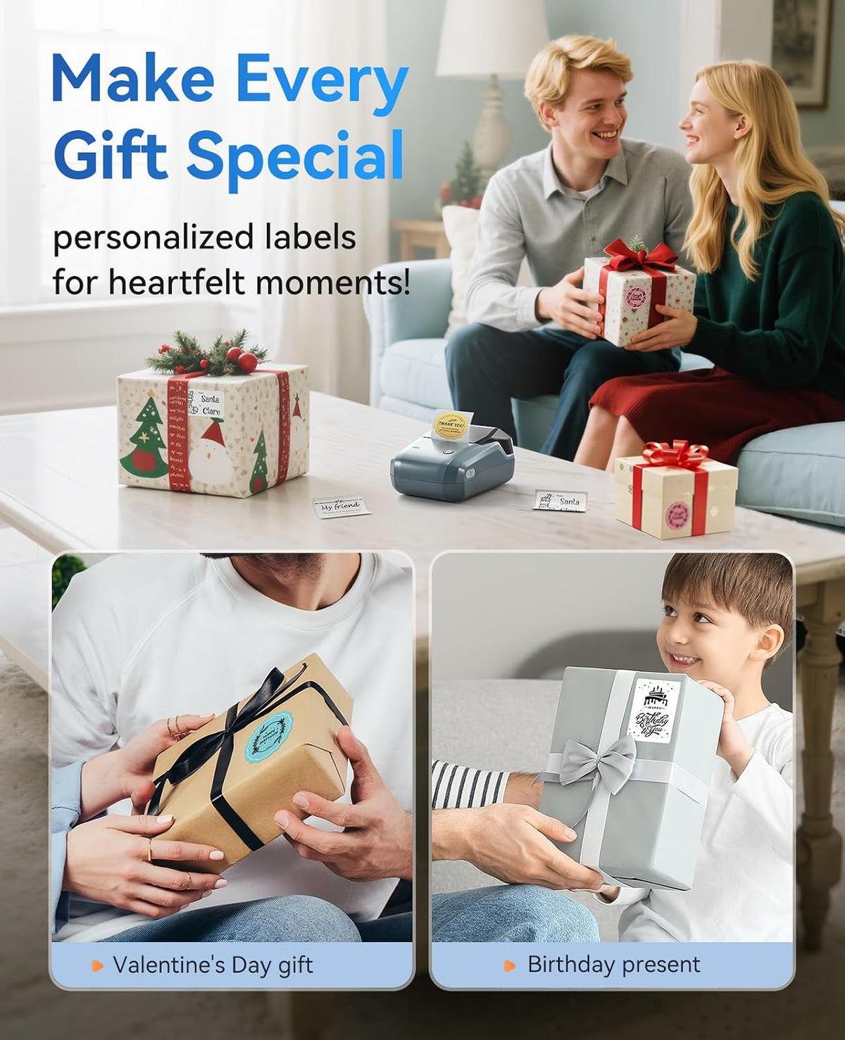 NIIMBOT B1 Label Maker Machine, 2 Inch Bluetooth Sticker Printer