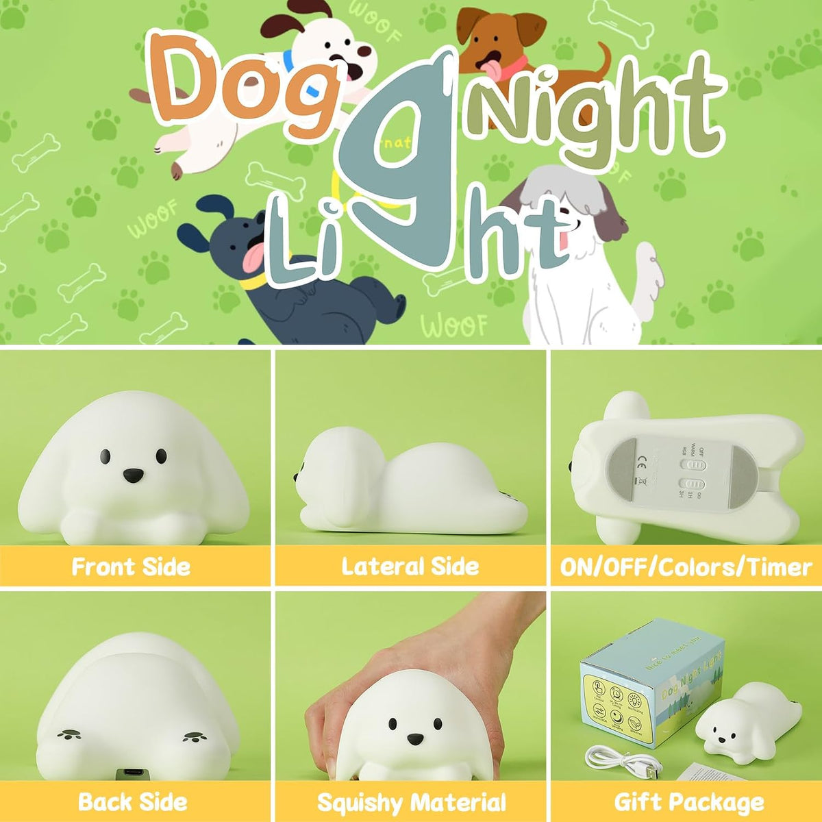 ZKLiLi Cat Night Light for Kids,Cute Night Lamp for Nursery,Squishy Silicone Touch Lights Portable, Gift for Birthday and Christmas for Kids Baby Children (Battery Cat)