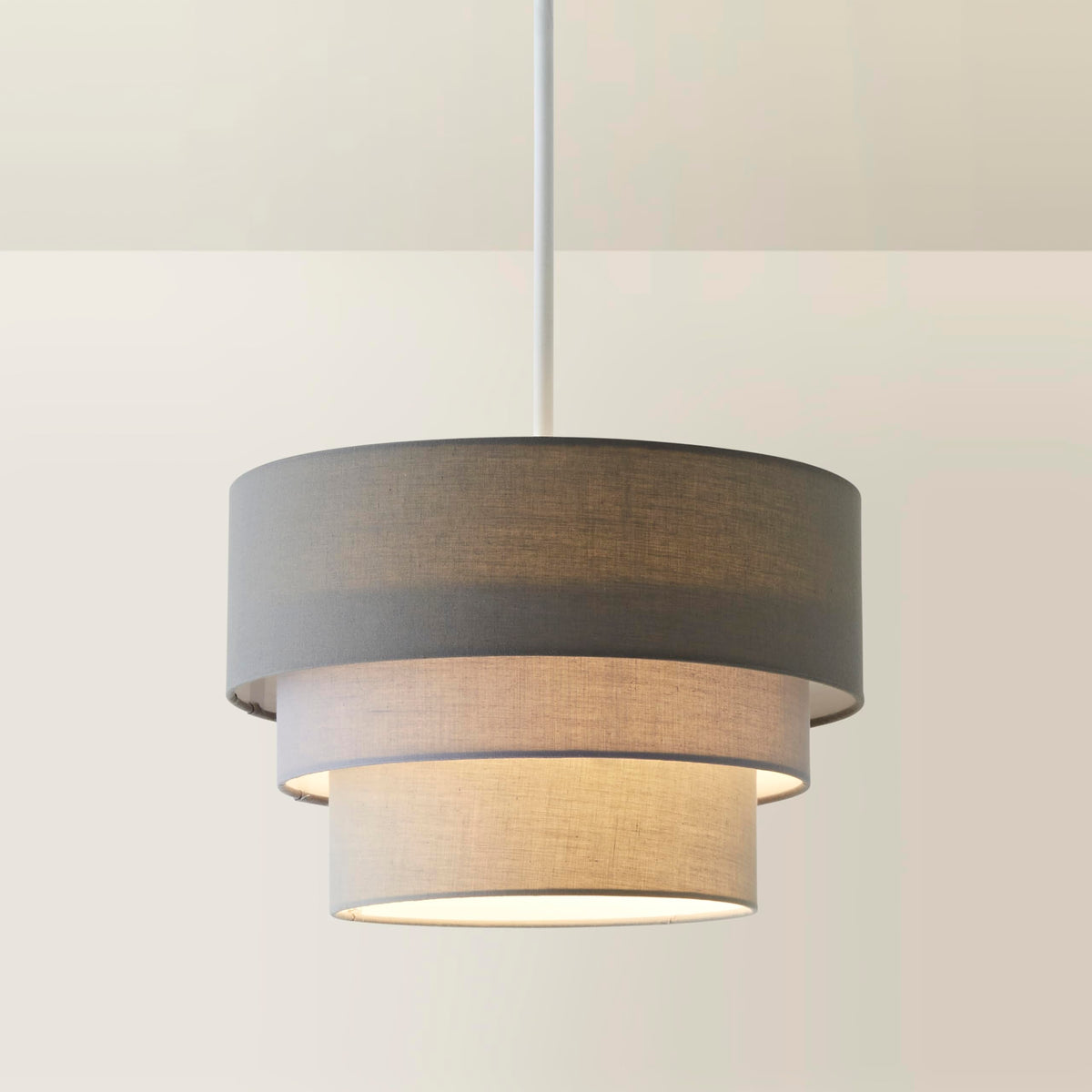 MiniSun | Round Modern 3 Tier Fabric Ceiling Pendant Light Shade in Black | Pendant Lights, Home Décor & Improvement Essential | 30cm Shade Width