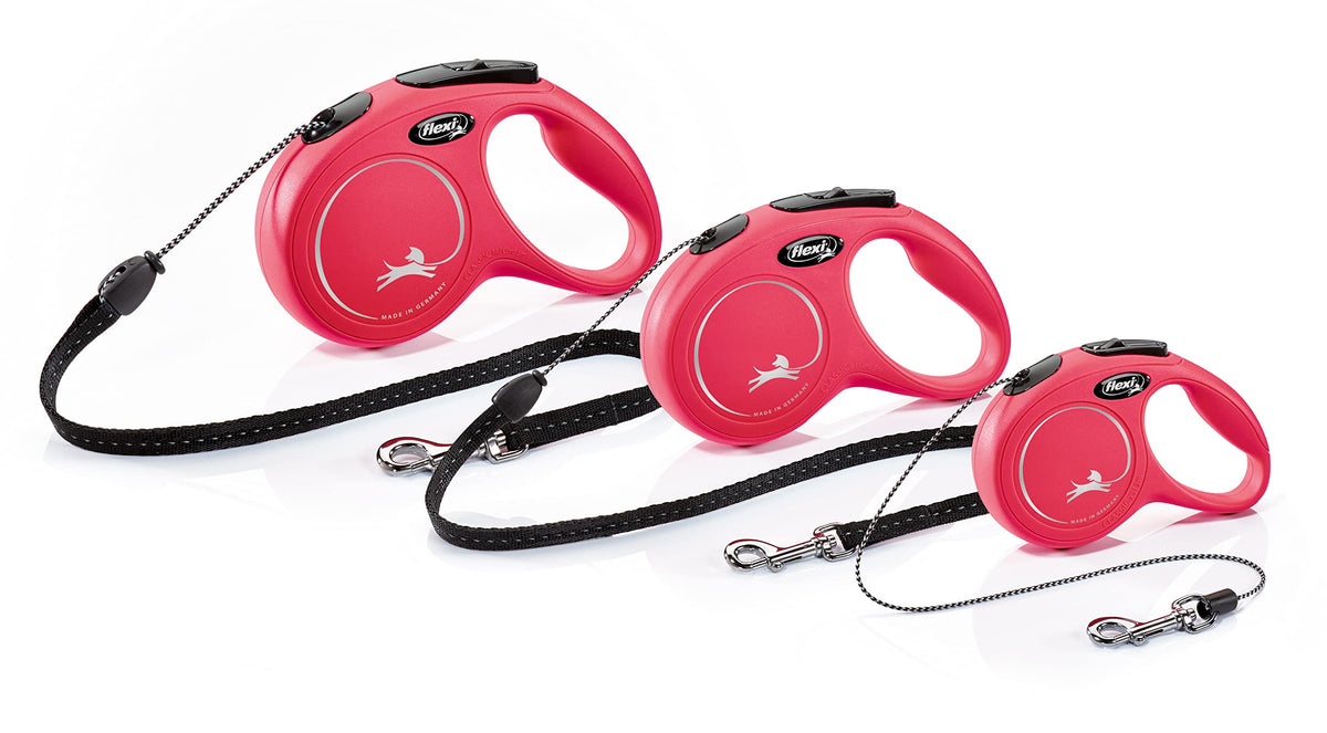 flexi Classic S | 5 m Retractable Cord Leash for Dogs up to 12 kg | Black | Retractable Dog Lead | Weight: 160 g | Dimensions: 9.6 x 16.2 cm