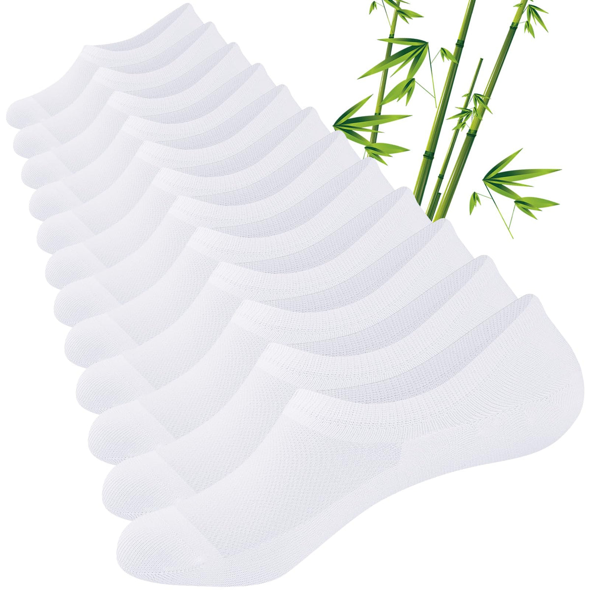 Cirorld Bamboo No Show Socks for Men & Women, 6 Pairs, Non-Slip