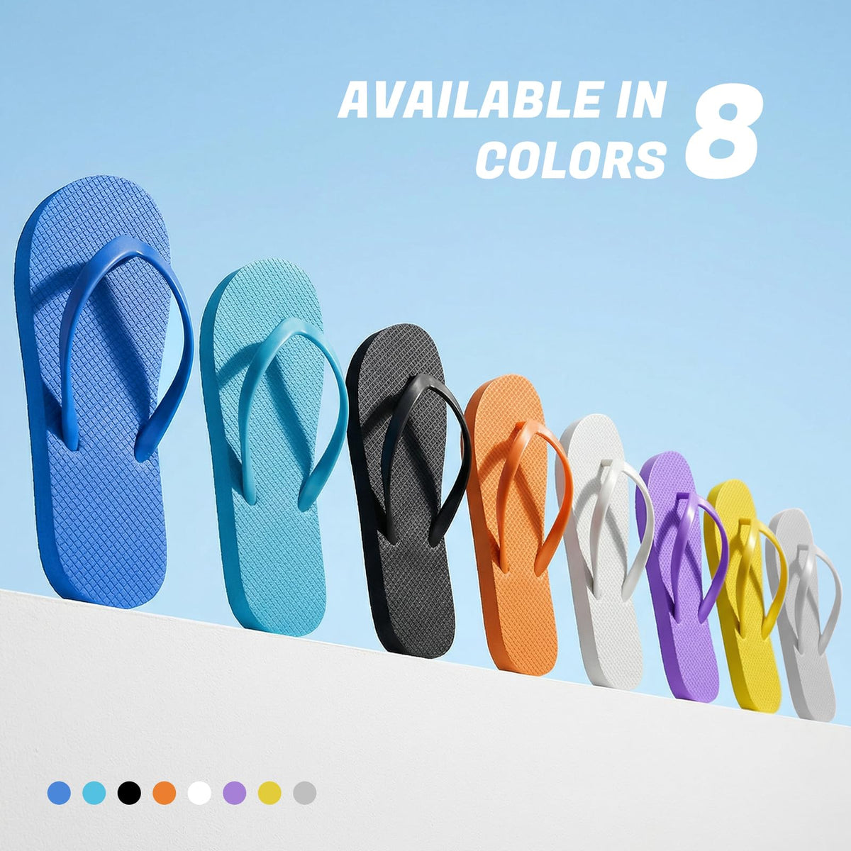 Women's Non-Slip Flip Flops Ultra Lightweight Basic Thongs Rubber Soft Slide Slip-on Shoes Beach Pool Shower Sandals