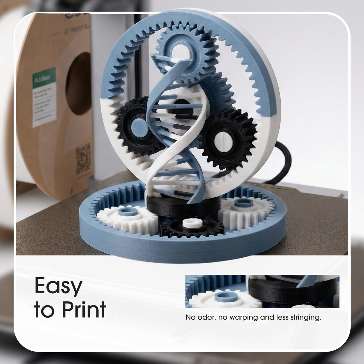 eSUN PLA Filament 1.75mm, PLA Basic Dimensional Accuracy +/- 0.05mm, 1KG Spool (2.2 LBS) Speedy Filament for 3D Printers,Black