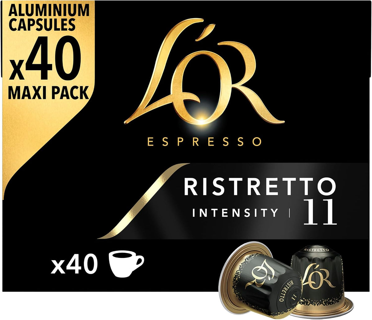 L'OR Espresso Ristretto Coffee Pods x40, Pack of 1, Total 40 Capsules