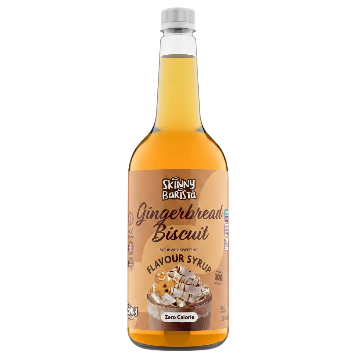 Skinny Food Co Butterscotch Syrup Zero Calorie 1L - Sugar Free Coffee Syrup