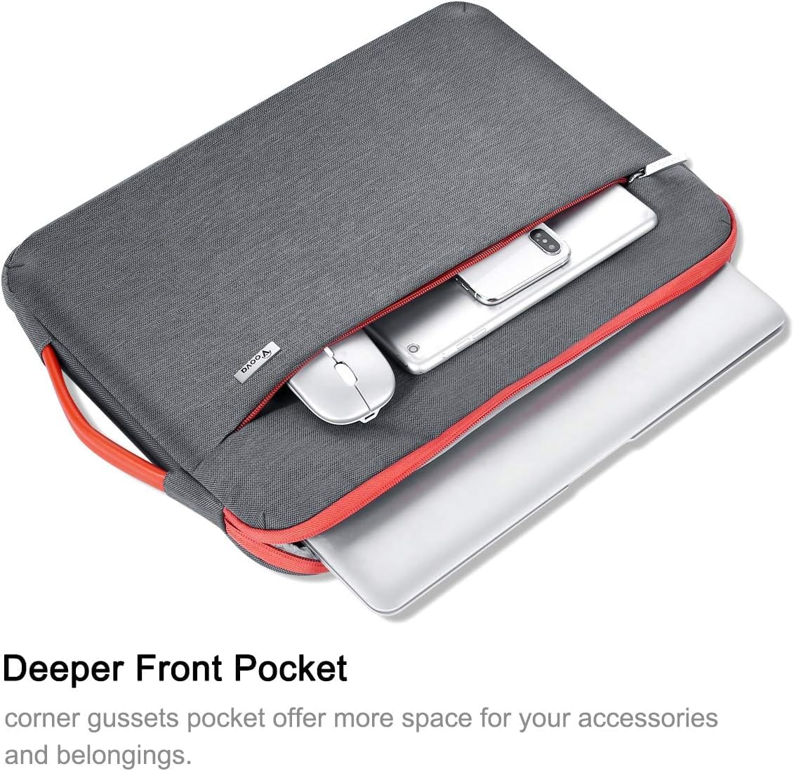 Voova 360° Protective Laptop Sleeve Case 11 11.6 12 inch, Waterproof Computer Cover Bag Compatible with Surface Pro 7 8/Laptop Go 2 3, MacBook Air 11, Chromebook, 12.5" Asus Acer Hp Tablet,Pink
