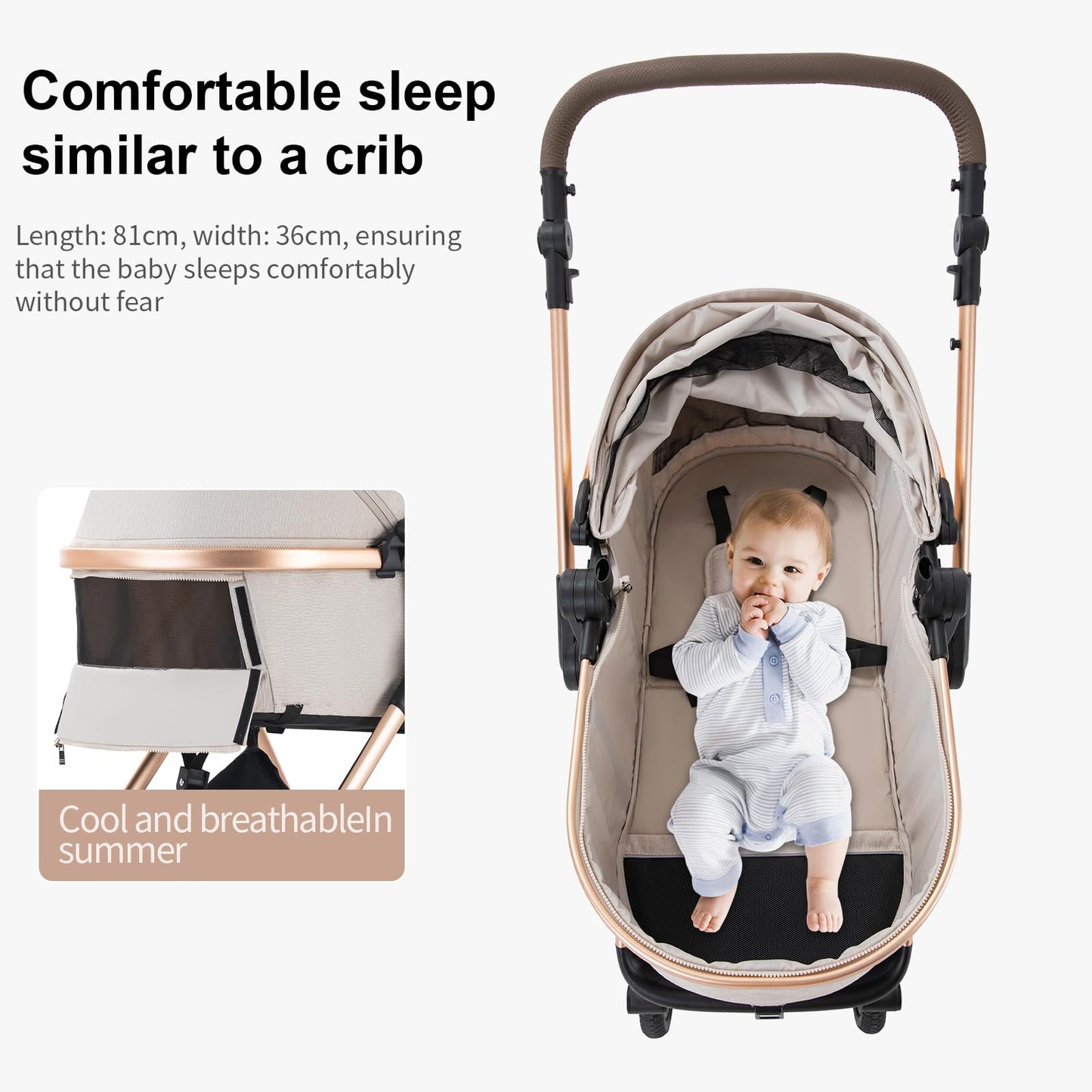 3 in 1 Pram Pushchair Aluminium Frame High Landscape Combined Buggy Lightweight Folding Stroller 3 in 1 Travel System Pram for Newborns Toddlers 0-36 Months from Birth (H9-Pink, H9)