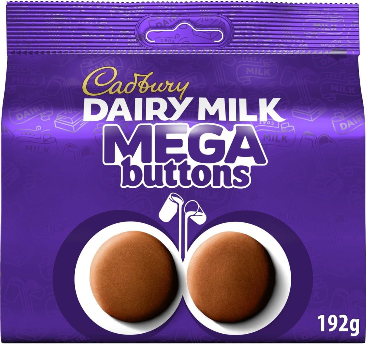 Cadbury Dairy Milk Mega Buttons, Giant Chocolate Buttons, 192 g (Pack of 1)